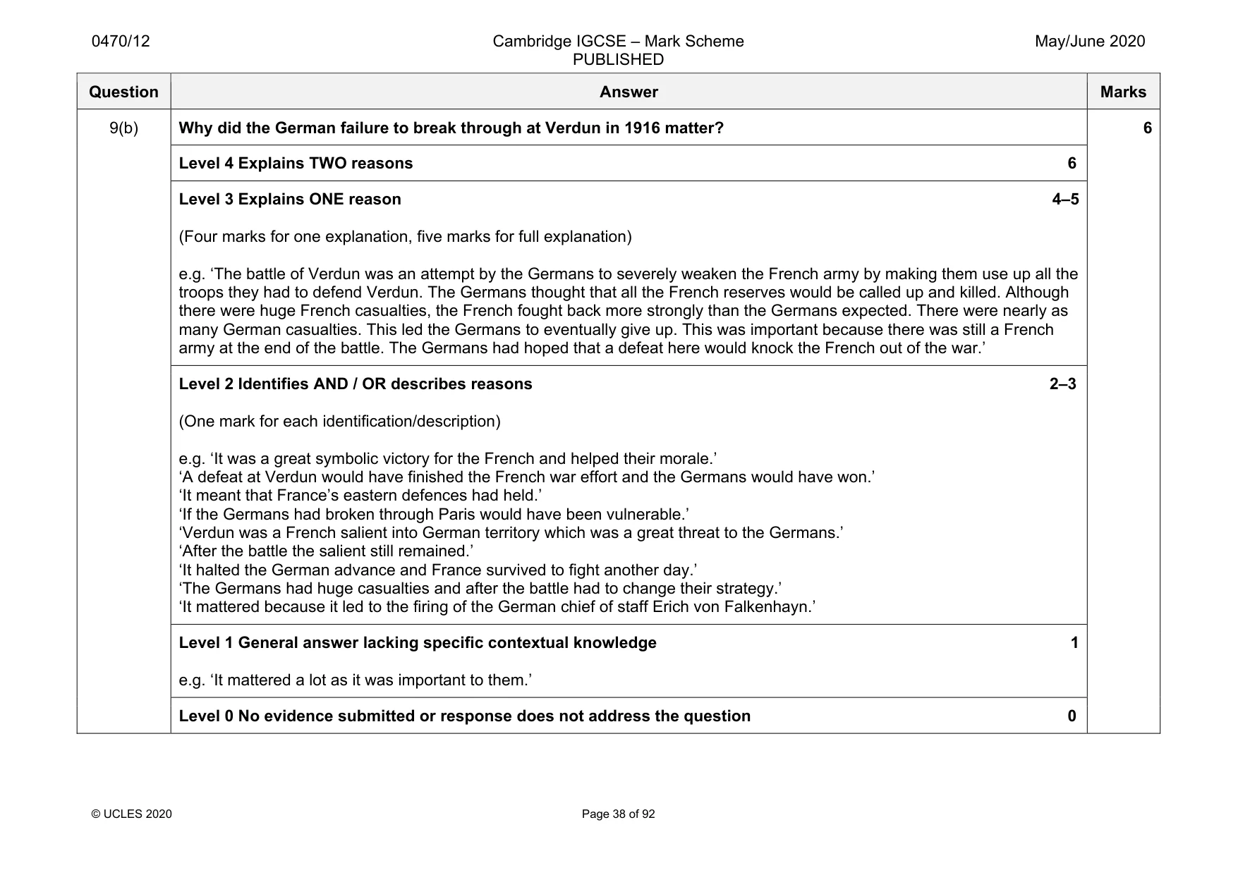 Mark scheme, page 38 of 92