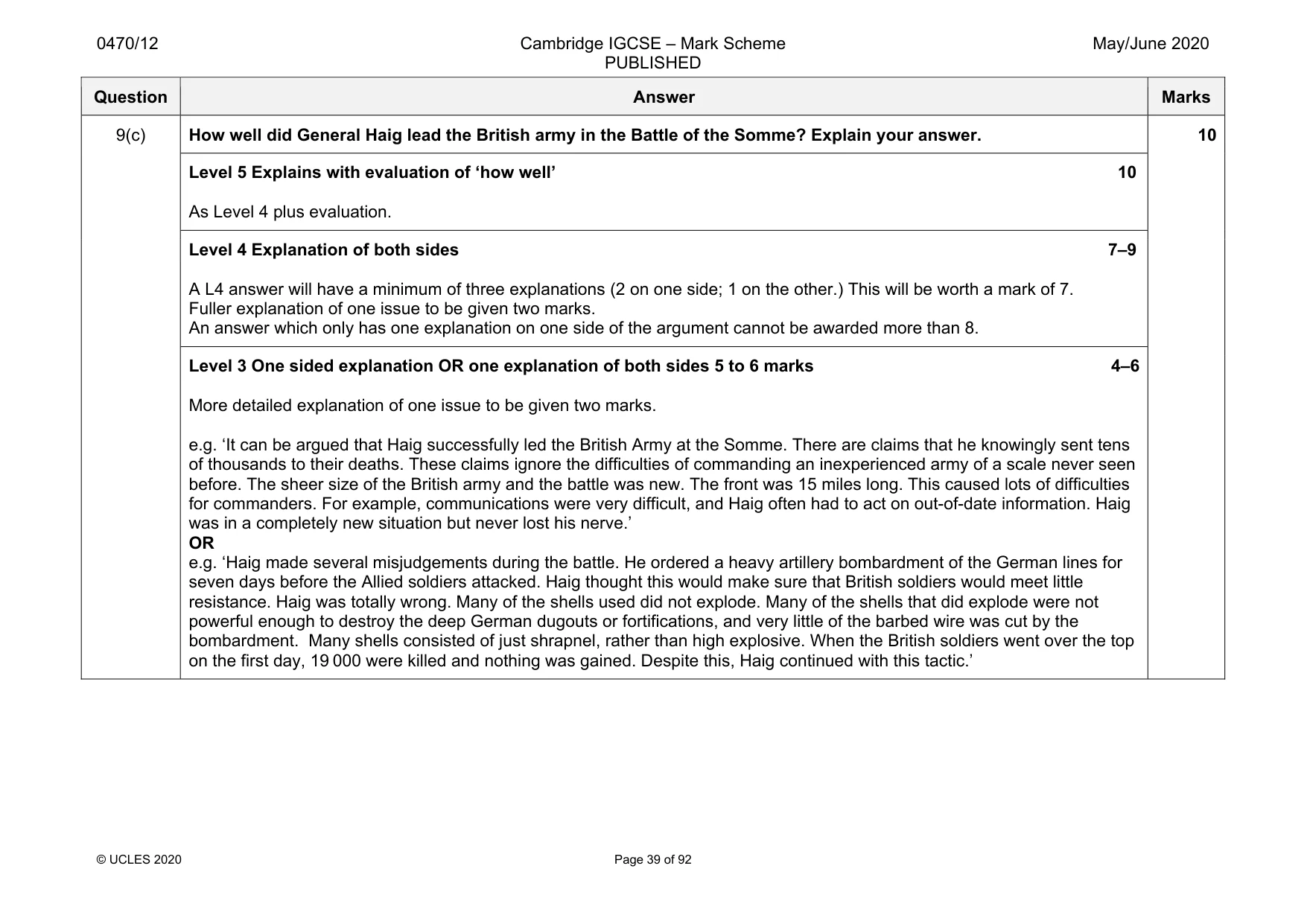 Mark scheme, page 39 of 92