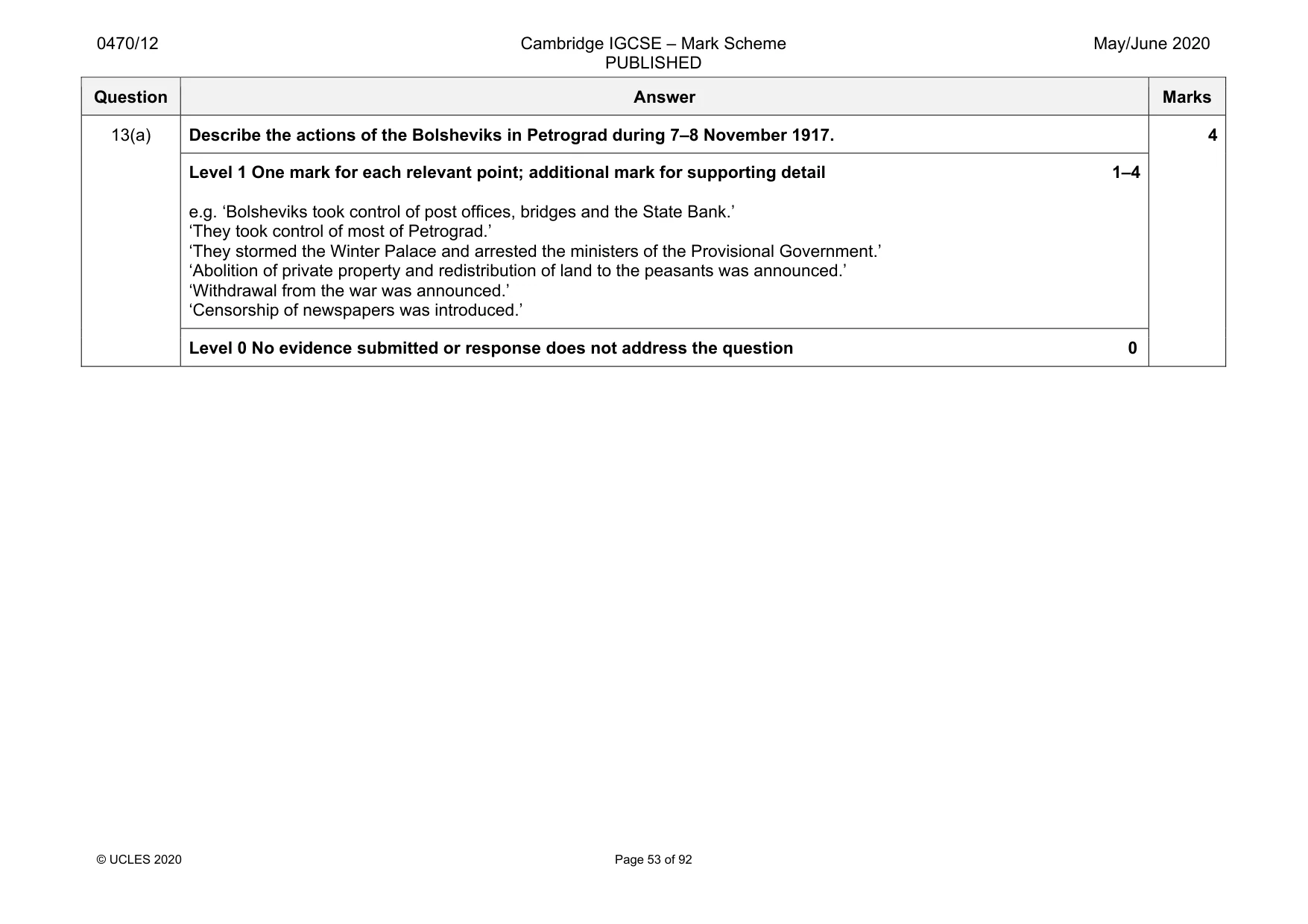 Mark scheme, page 53 of 92