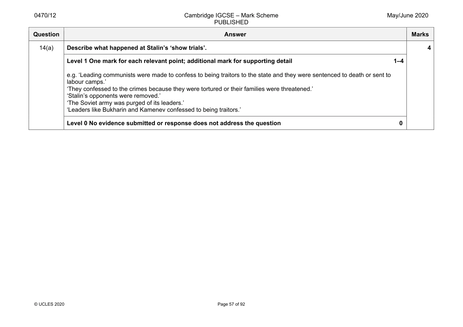 Mark scheme, page 57 of 92