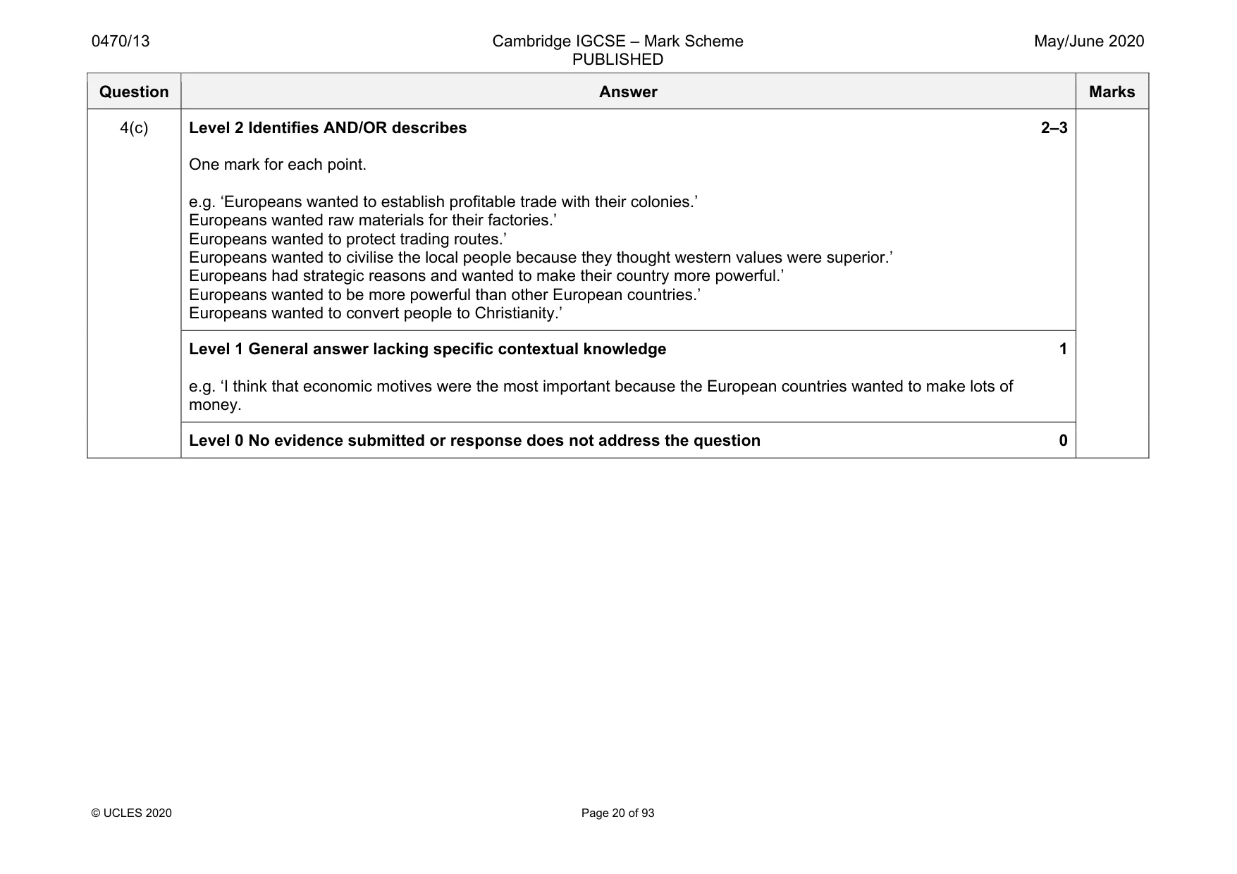Mark scheme, page 20 of 93