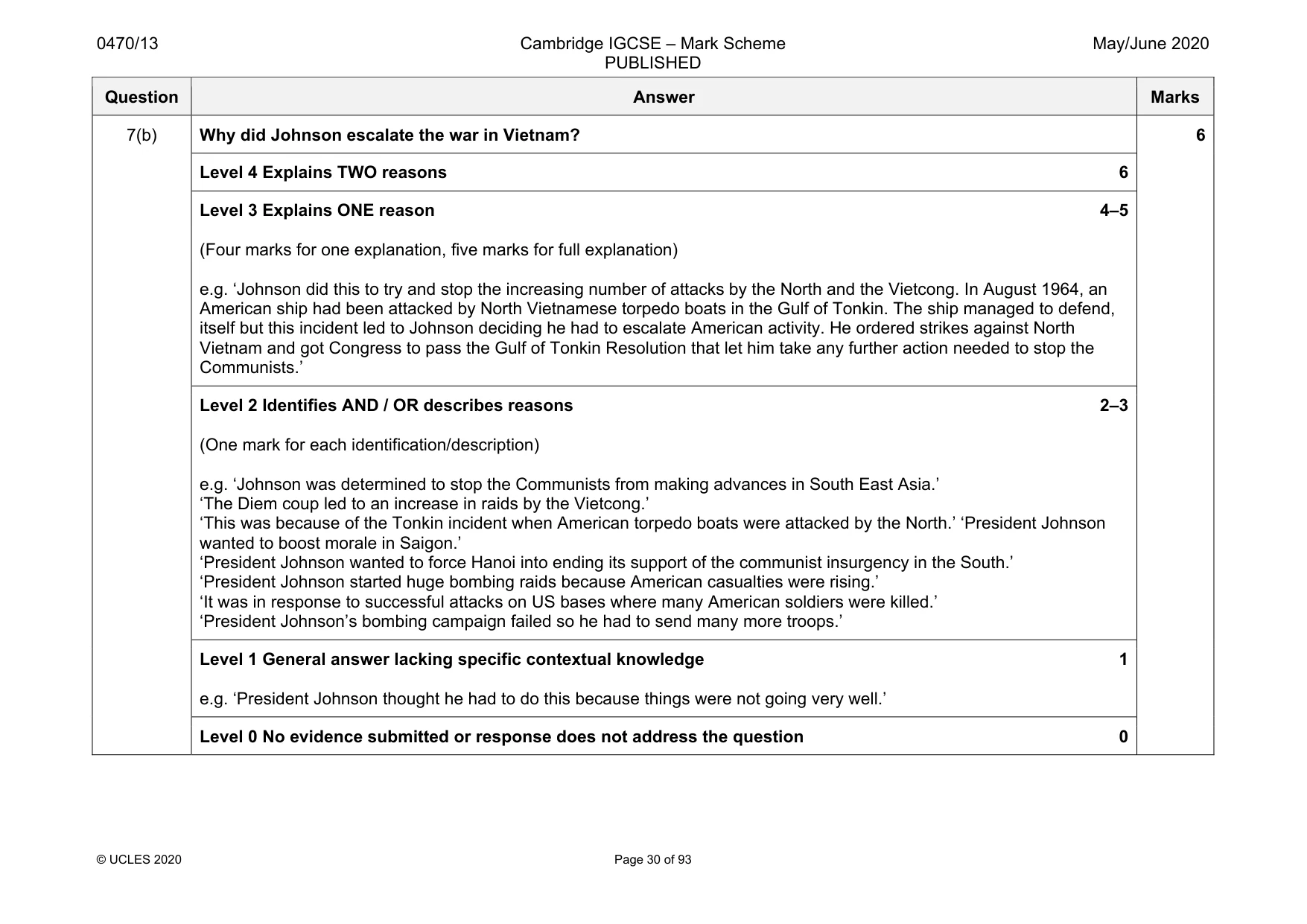 Mark scheme, page 30 of 93