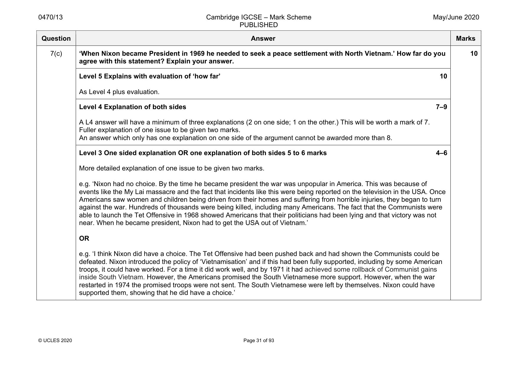 Mark scheme, page 31 of 93