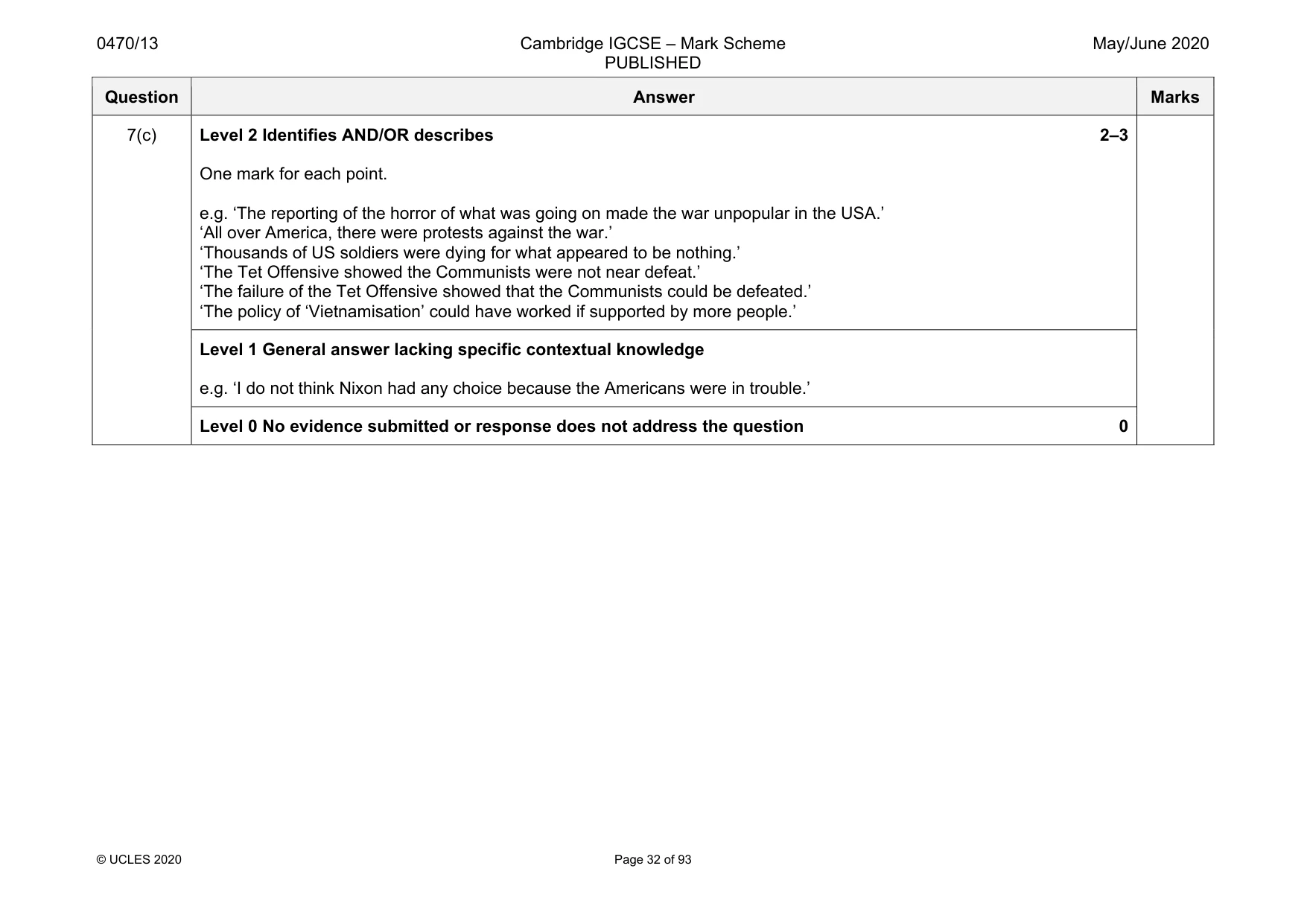 Mark scheme, page 32 of 93