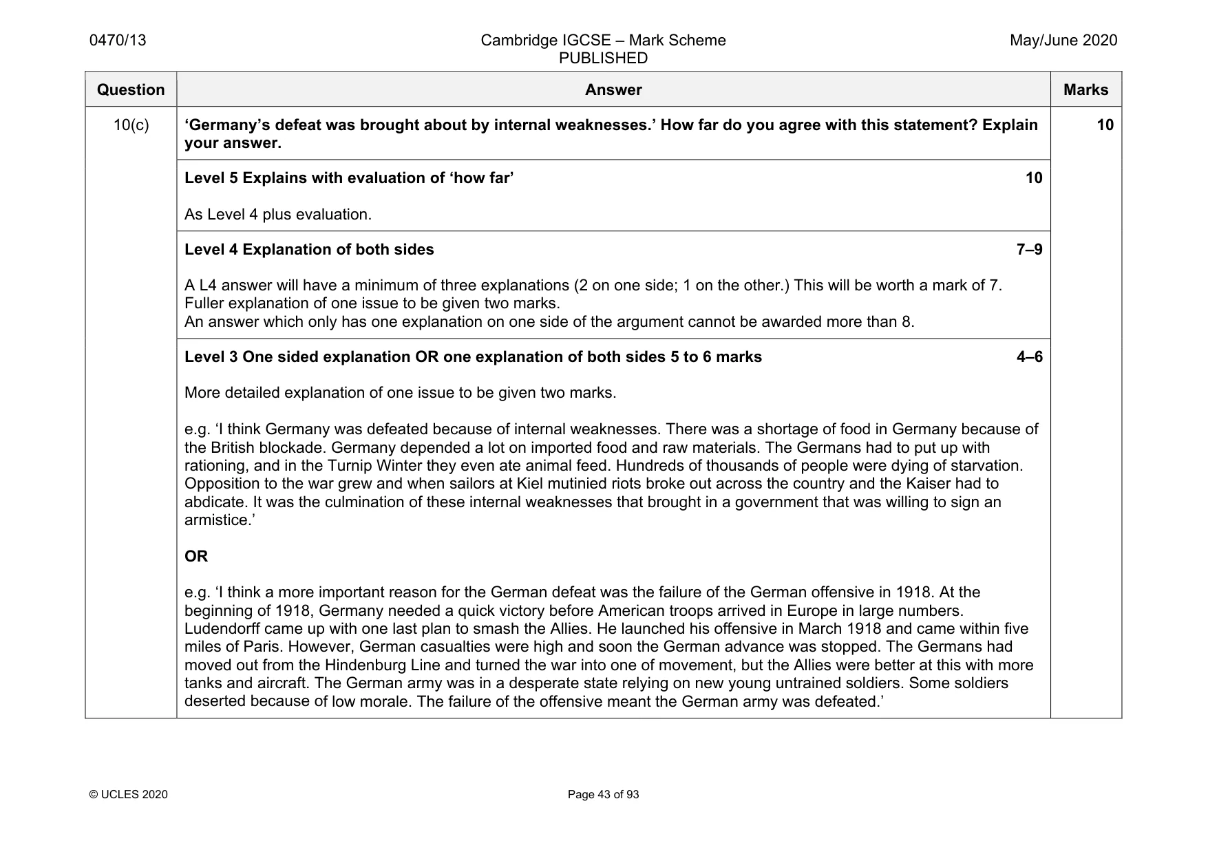 Mark scheme, page 43 of 93