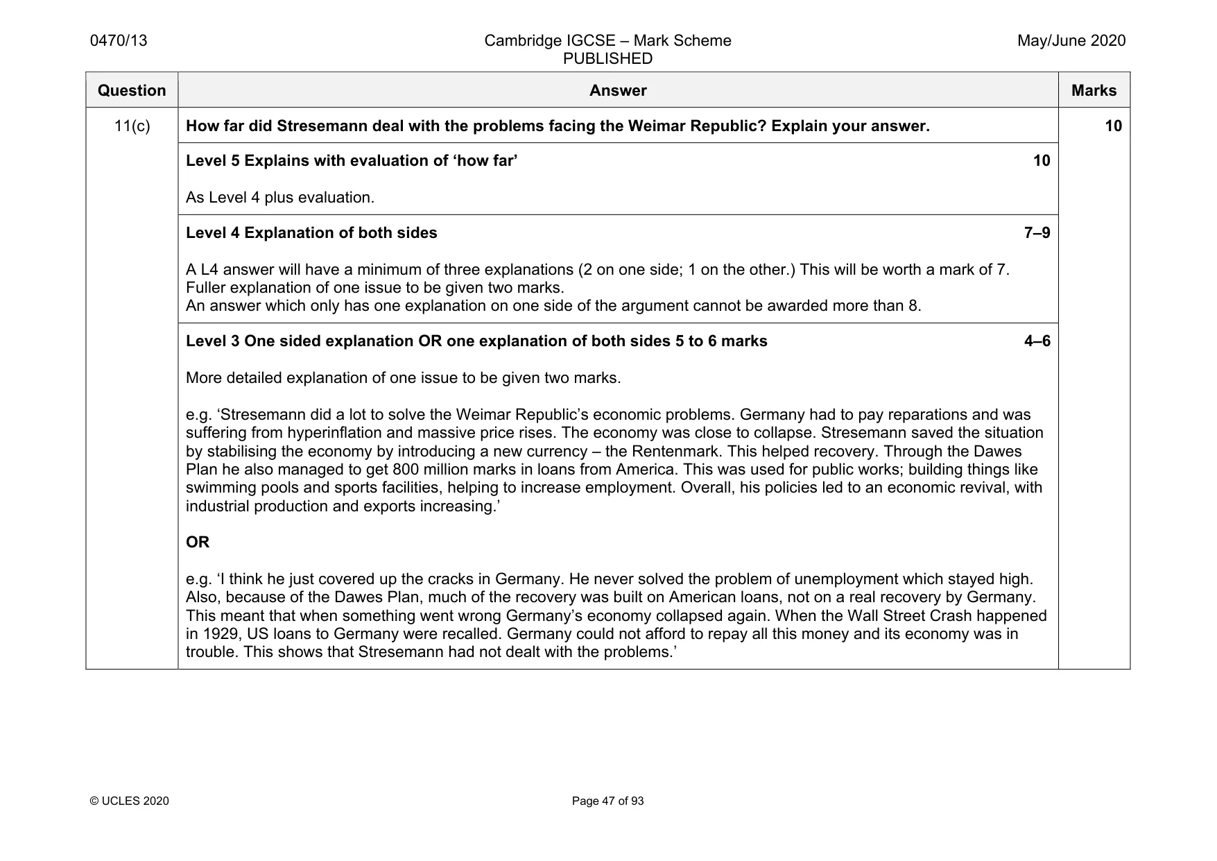 Mark scheme, page 47 of 93