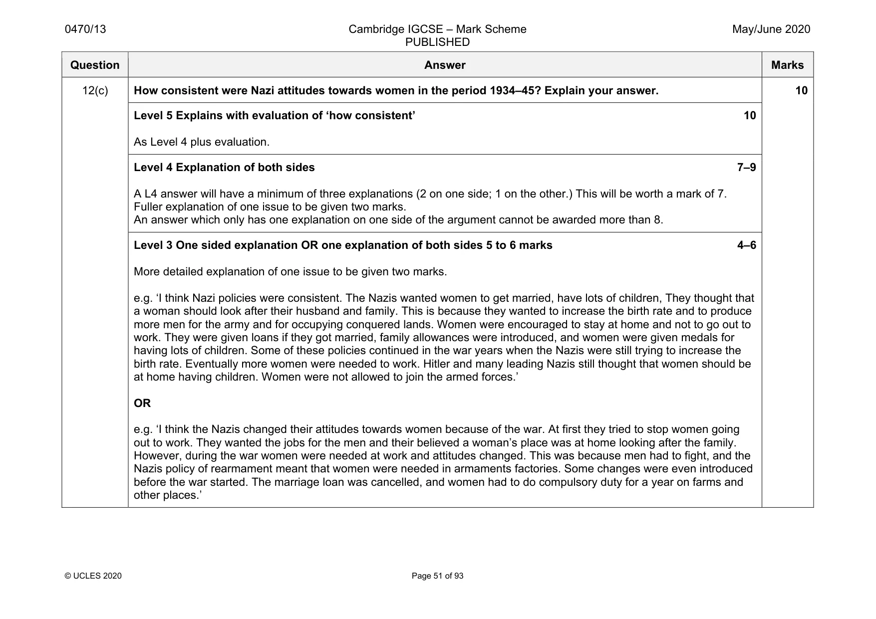 Mark scheme, page 51 of 93