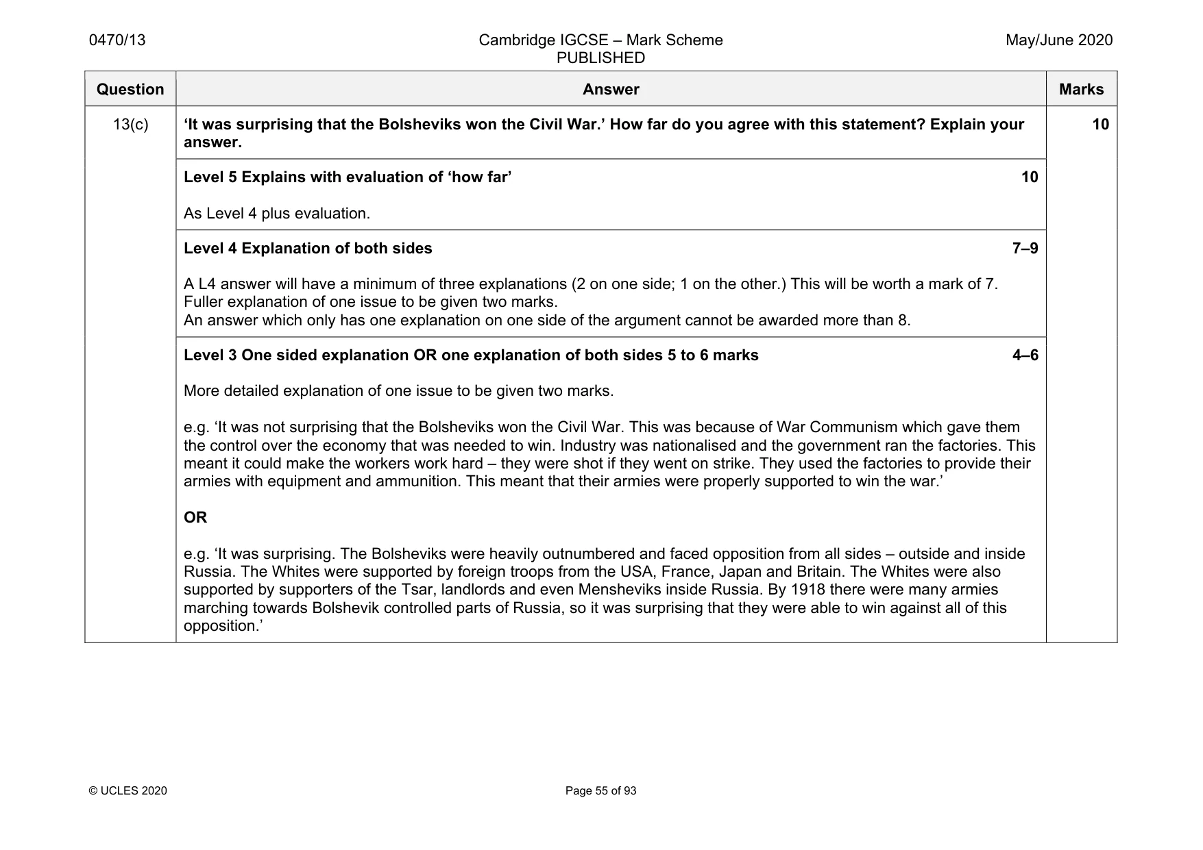 Mark scheme, page 55 of 93