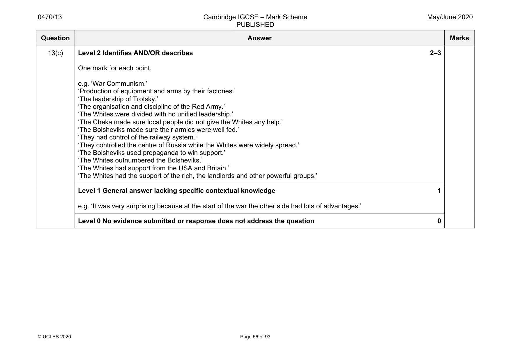 Mark scheme, page 56 of 93