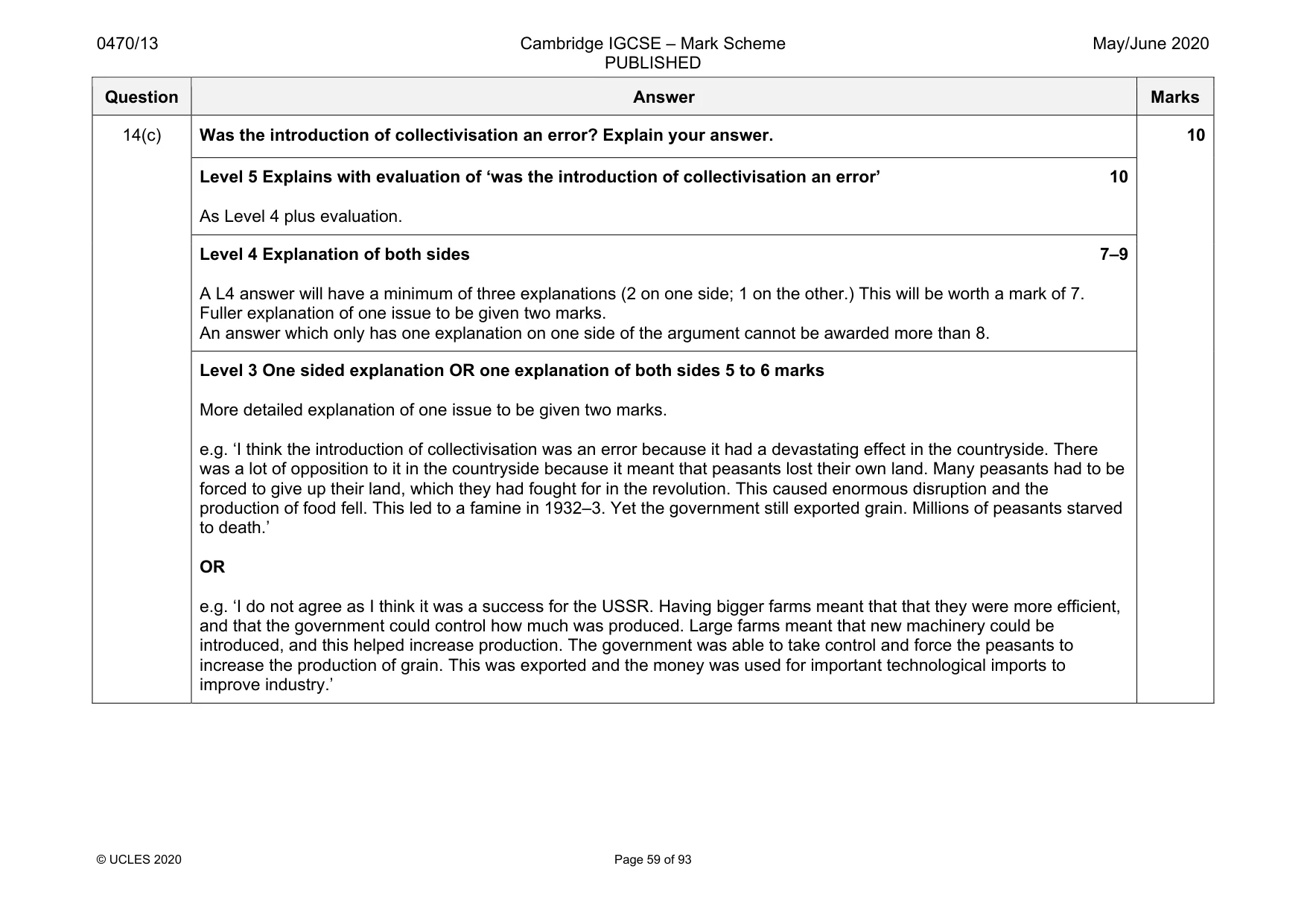 Mark scheme, page 59 of 93