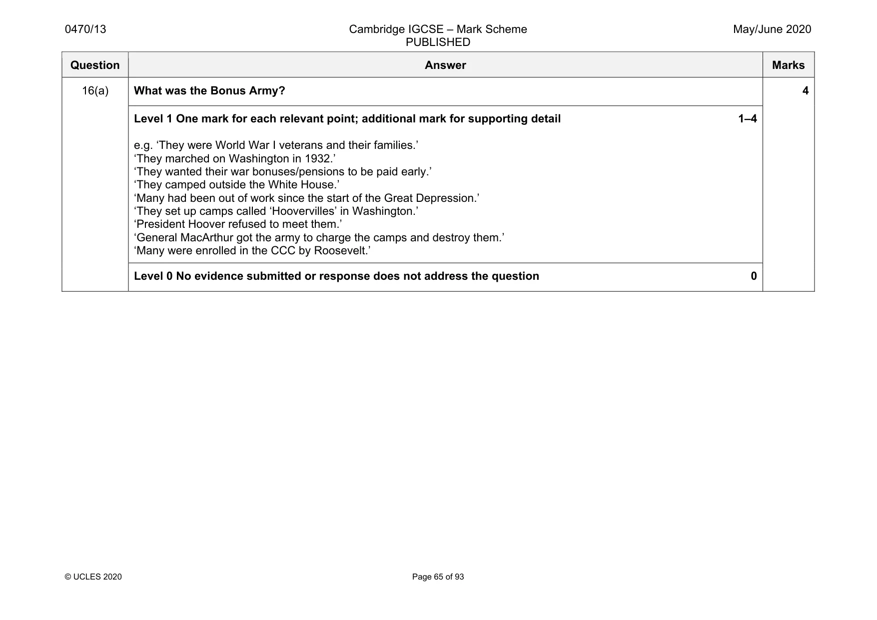 Mark scheme, page 65 of 93