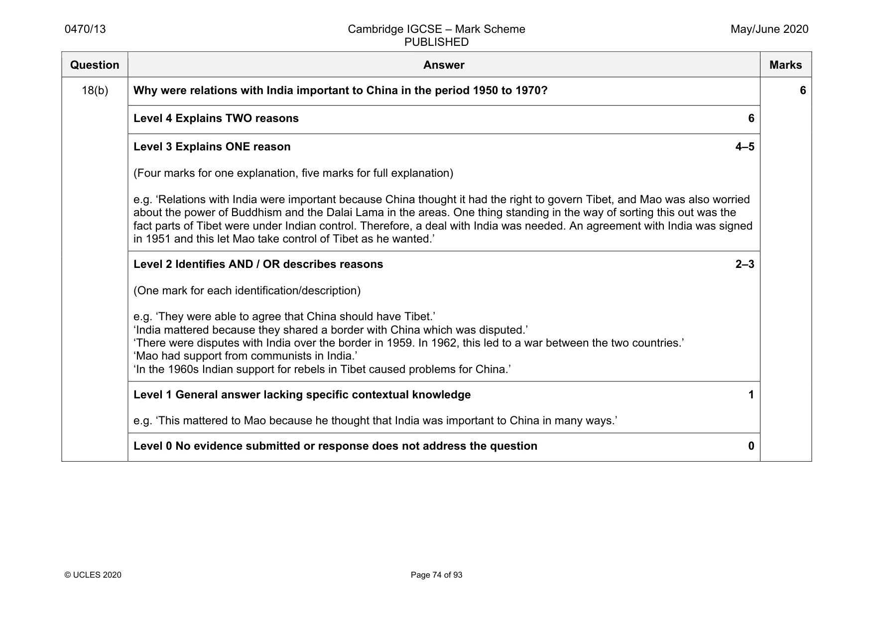 Mark scheme, page 74 of 93