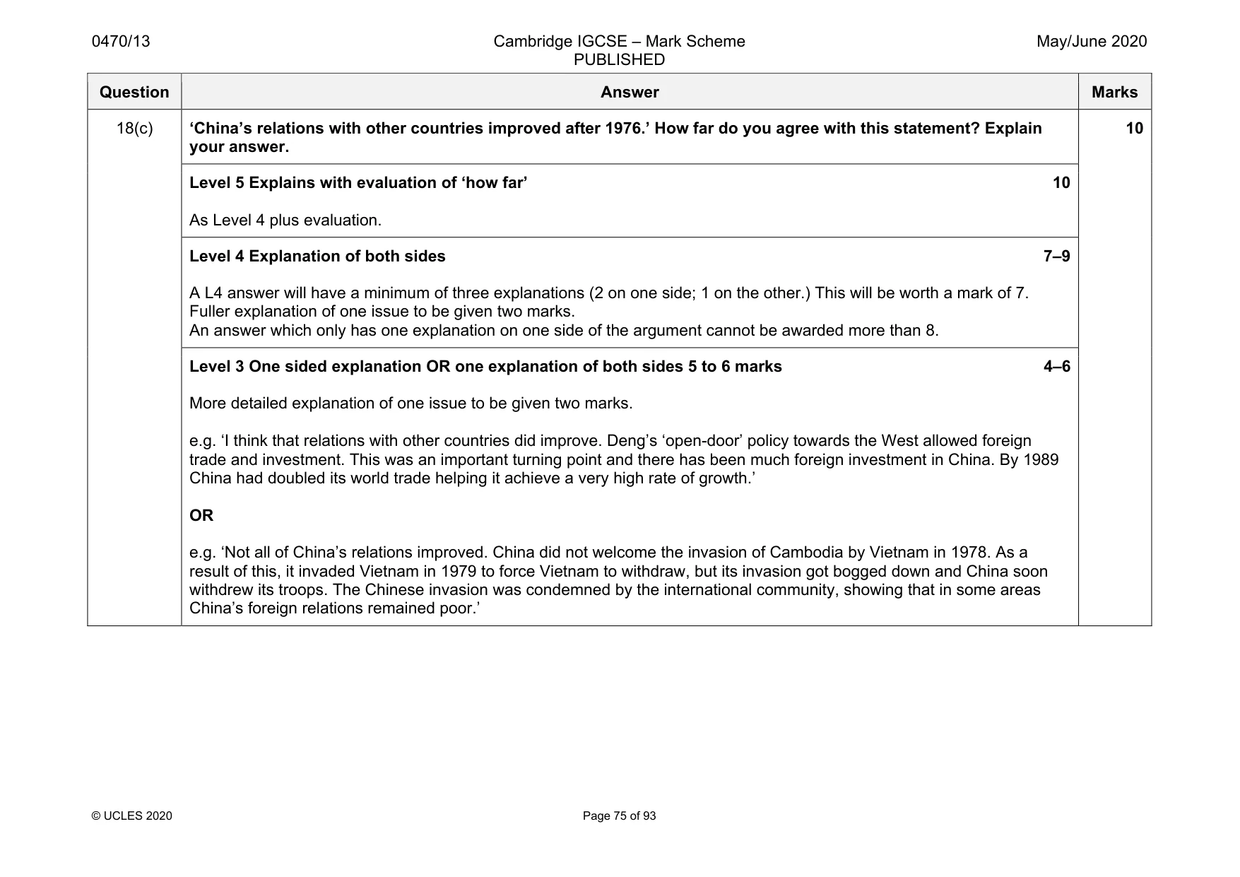Mark scheme, page 75 of 93