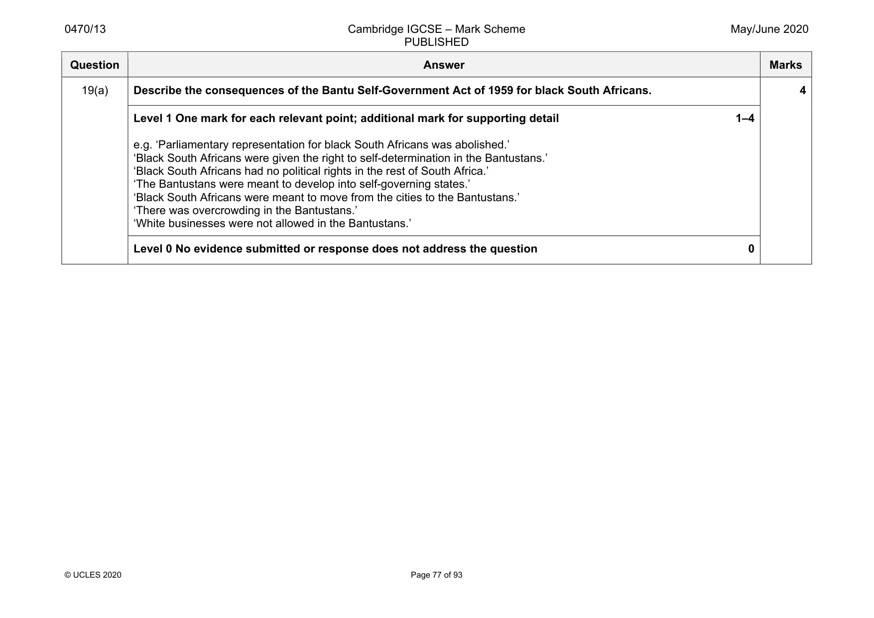 Mark scheme, page 77 of 93