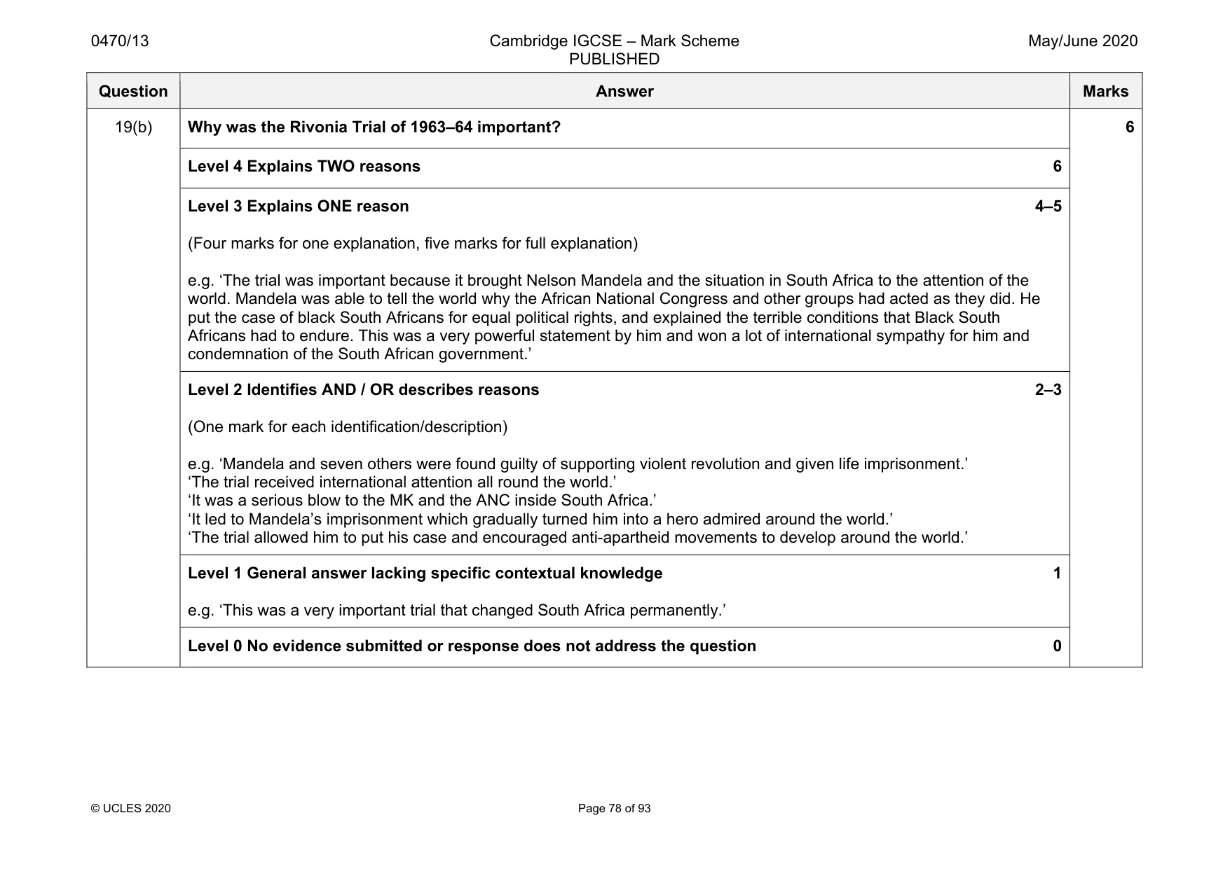 Mark scheme, page 78 of 93