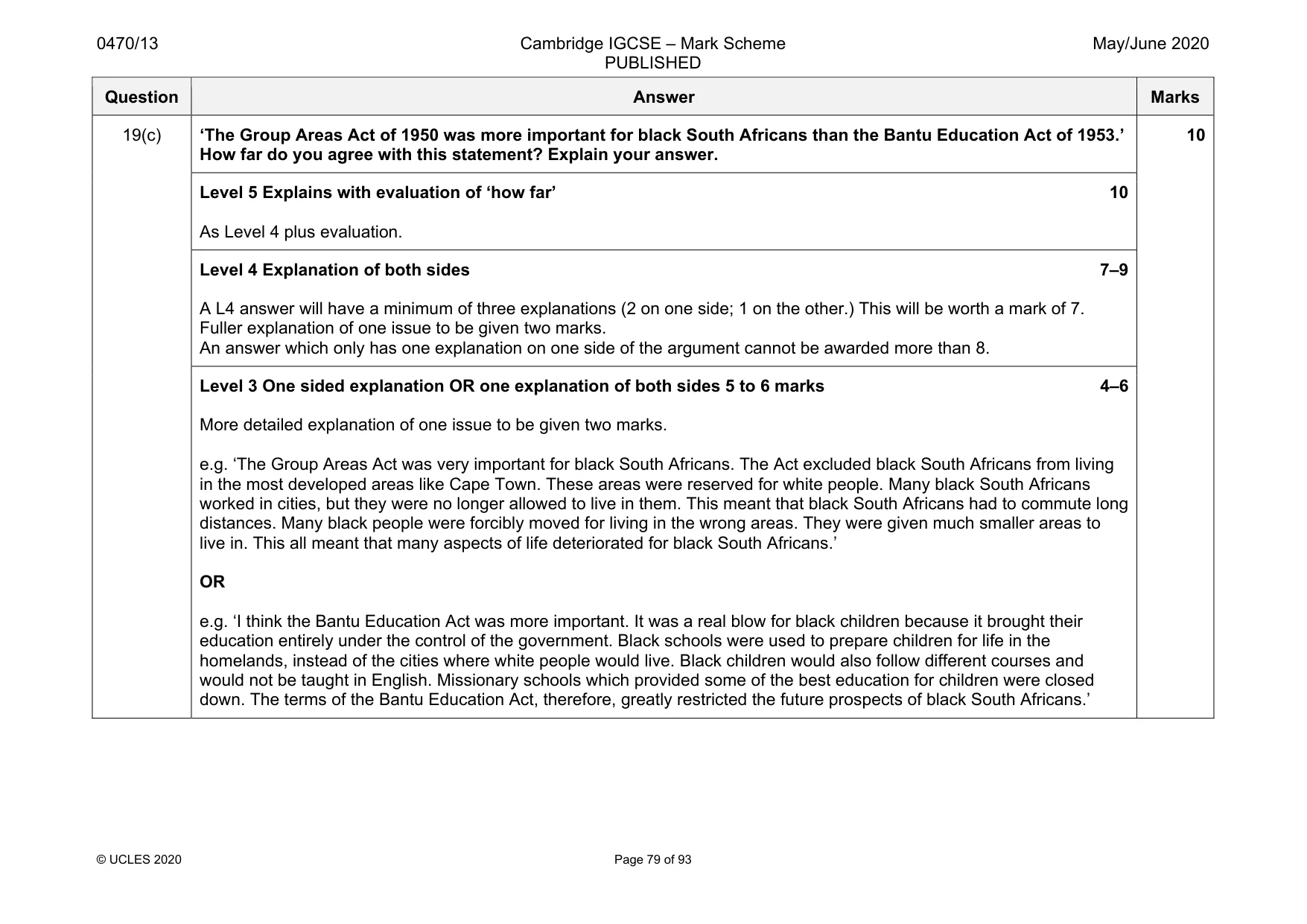 Mark scheme, page 79 of 93