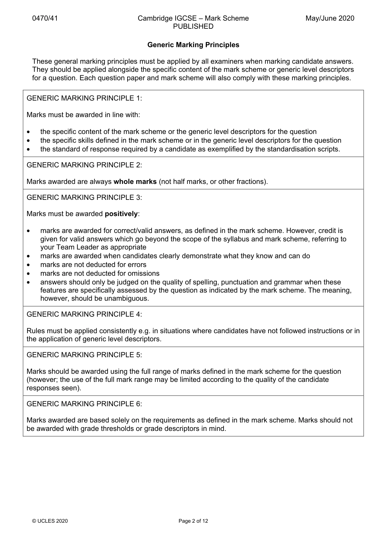 Mark scheme, page 2 of 12