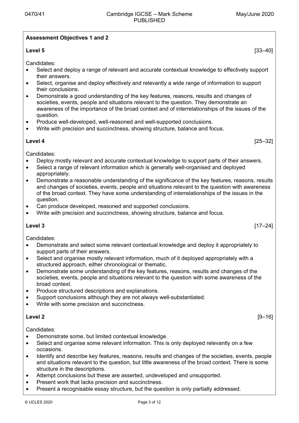 Mark scheme, page 3 of 12