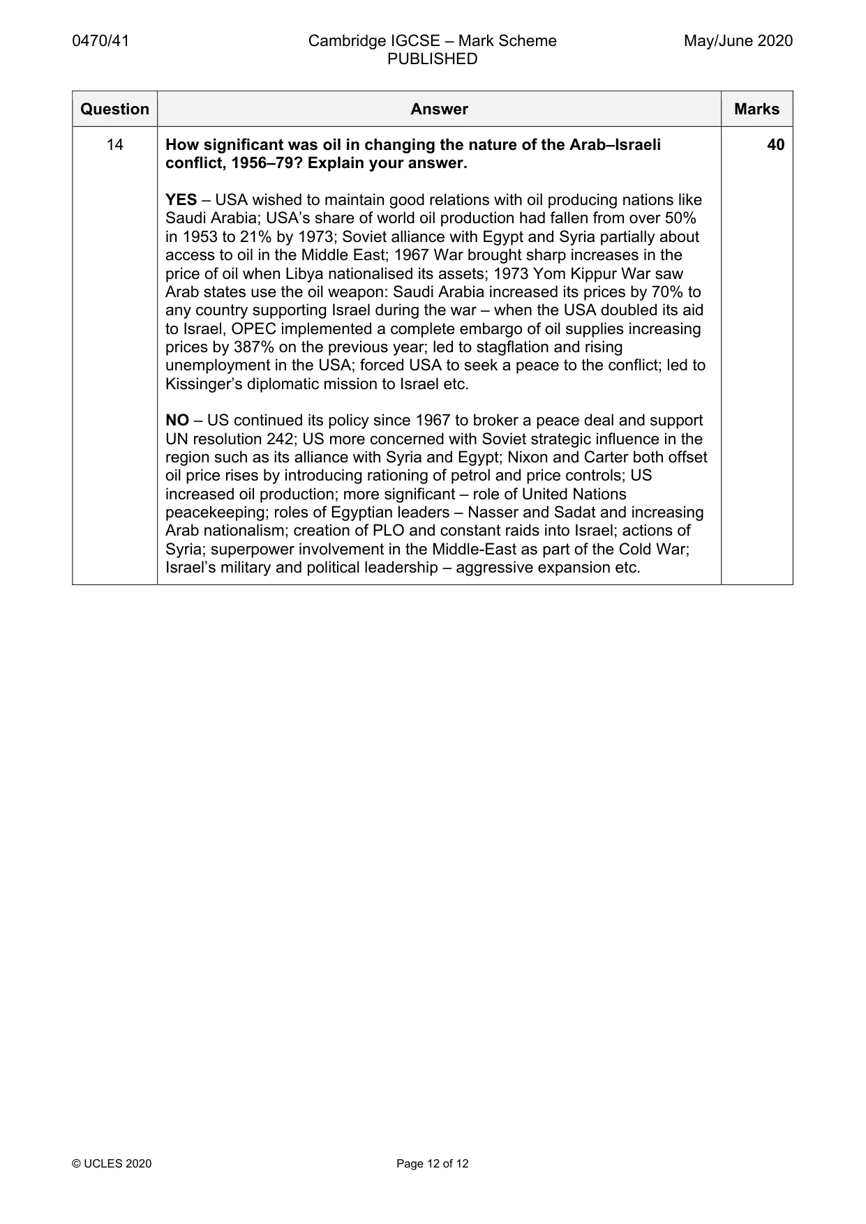 Mark scheme, page 12 of 12