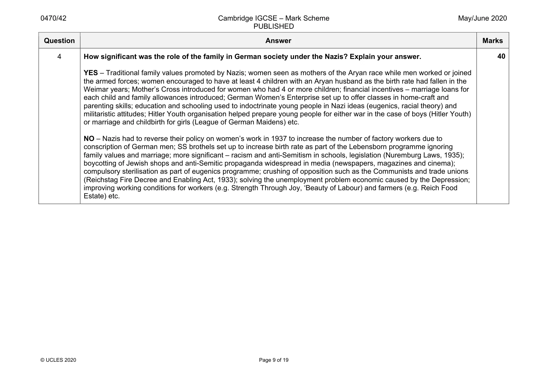 Mark scheme, page 9 of 19