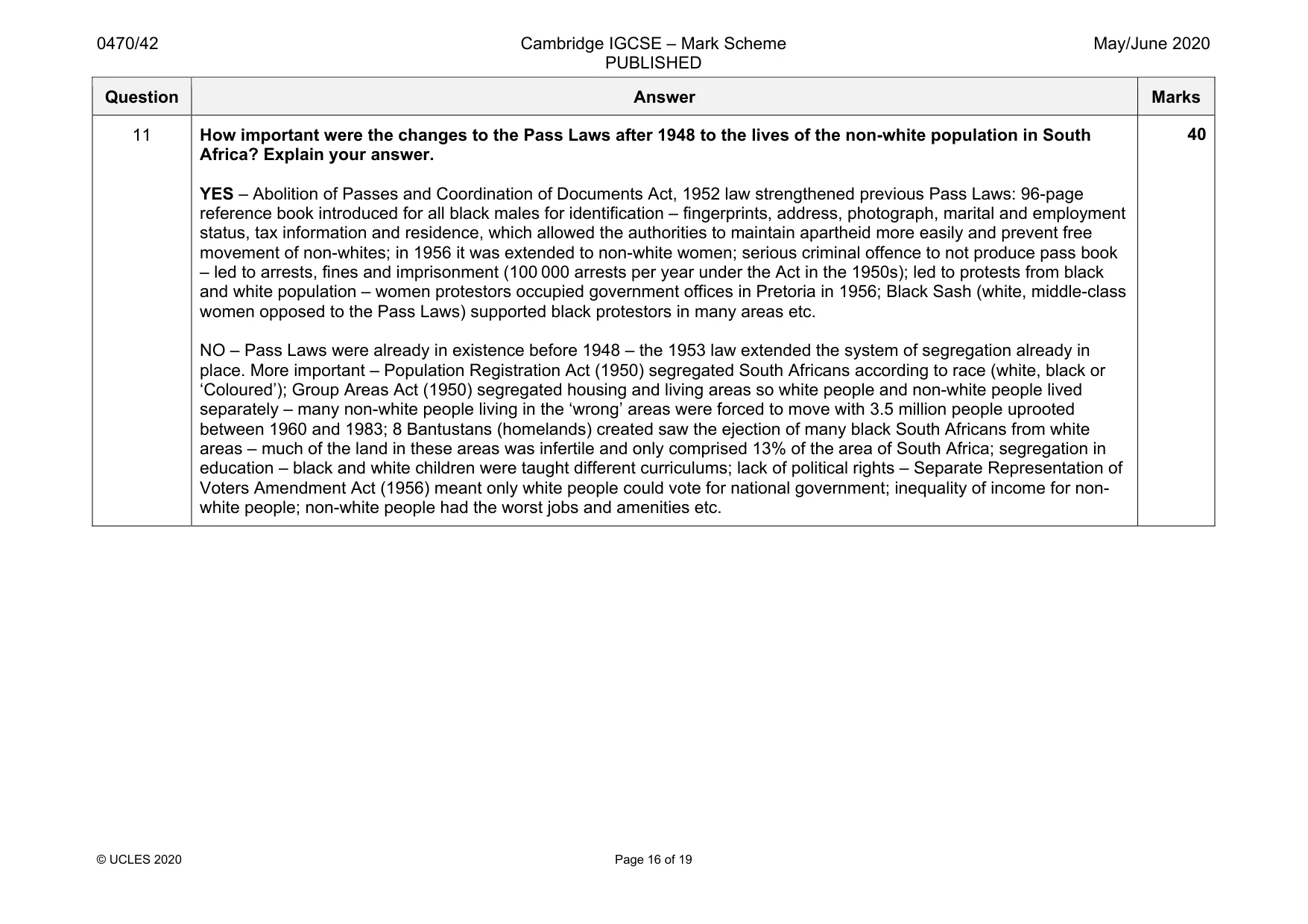 Mark scheme, page 16 of 19