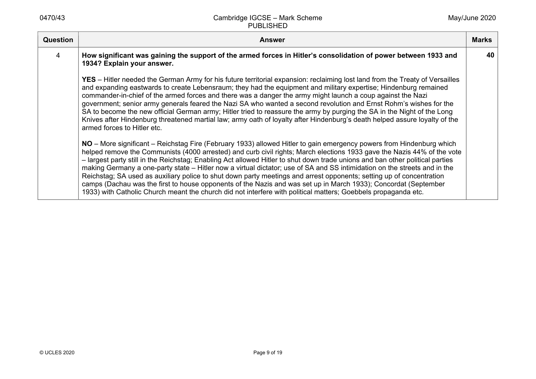 Mark scheme, page 9 of 19