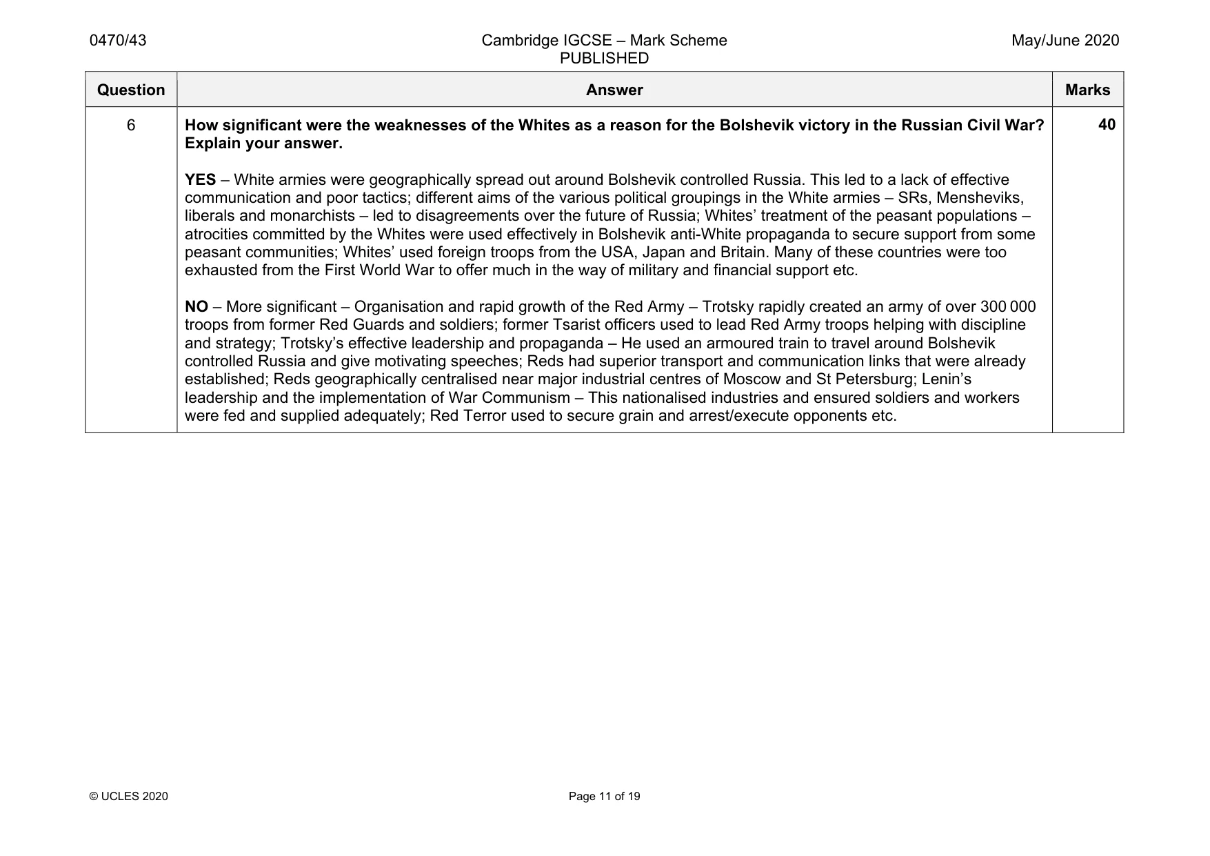 Mark scheme, page 11 of 19