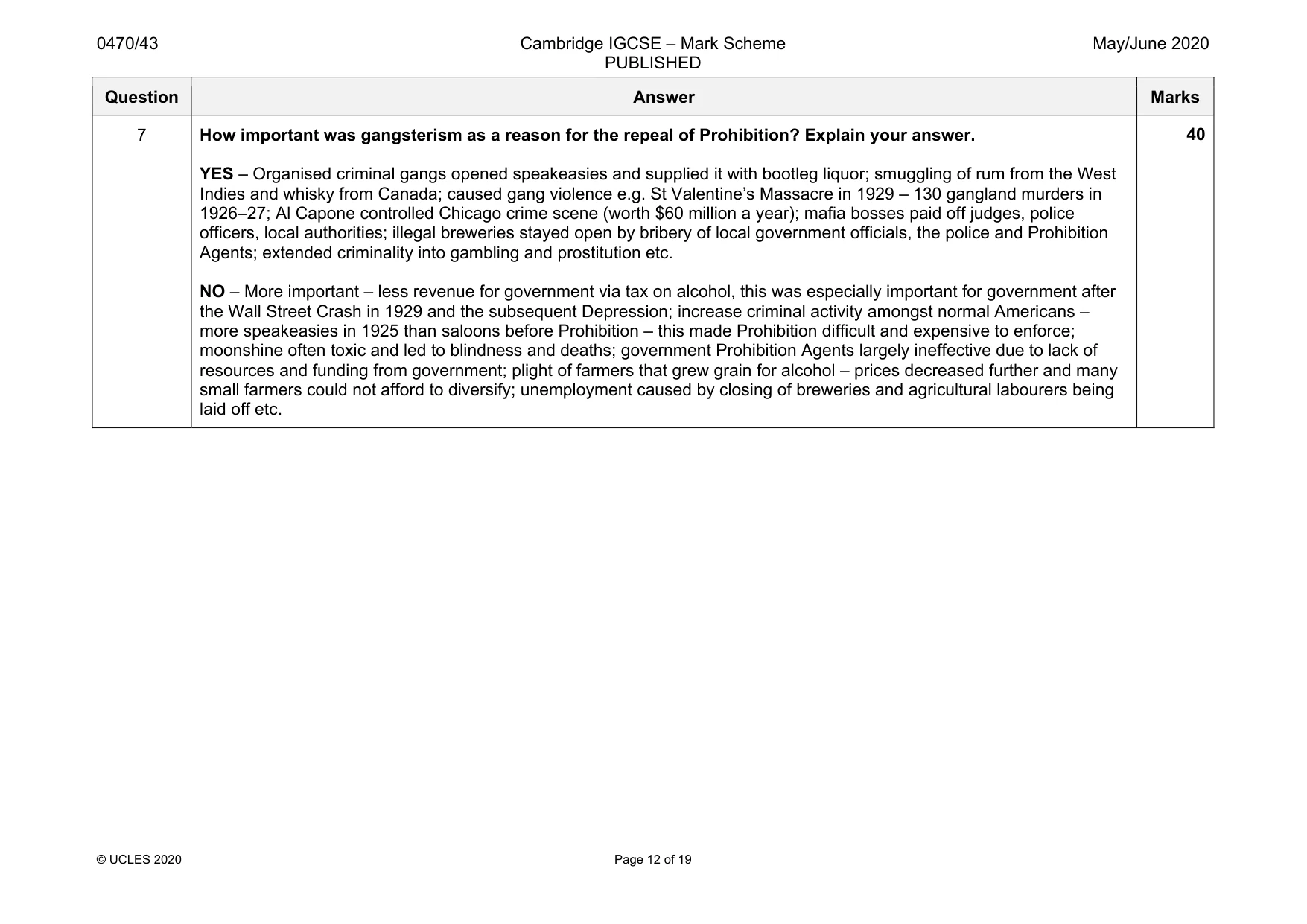 Mark scheme, page 12 of 19