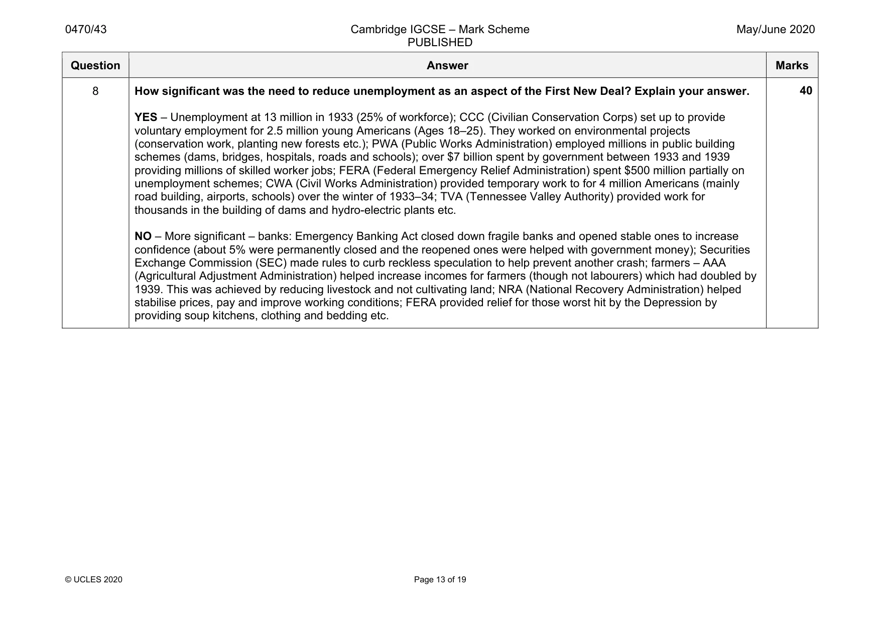 Mark scheme, page 13 of 19