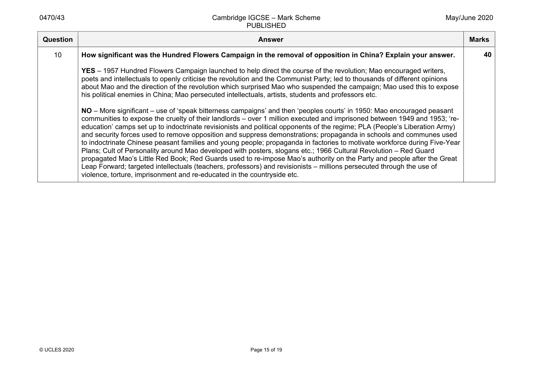 Mark scheme, page 15 of 19