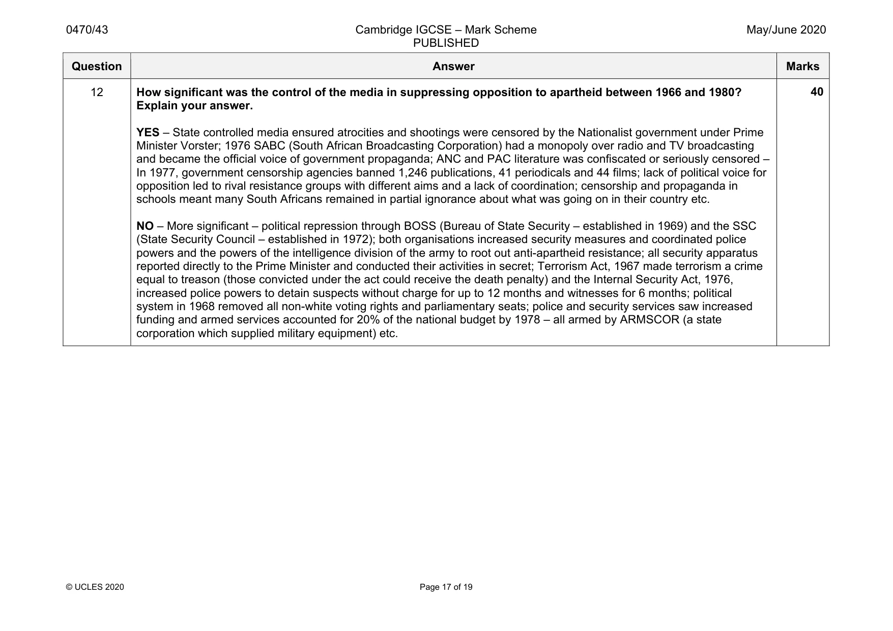 Mark scheme, page 17 of 19