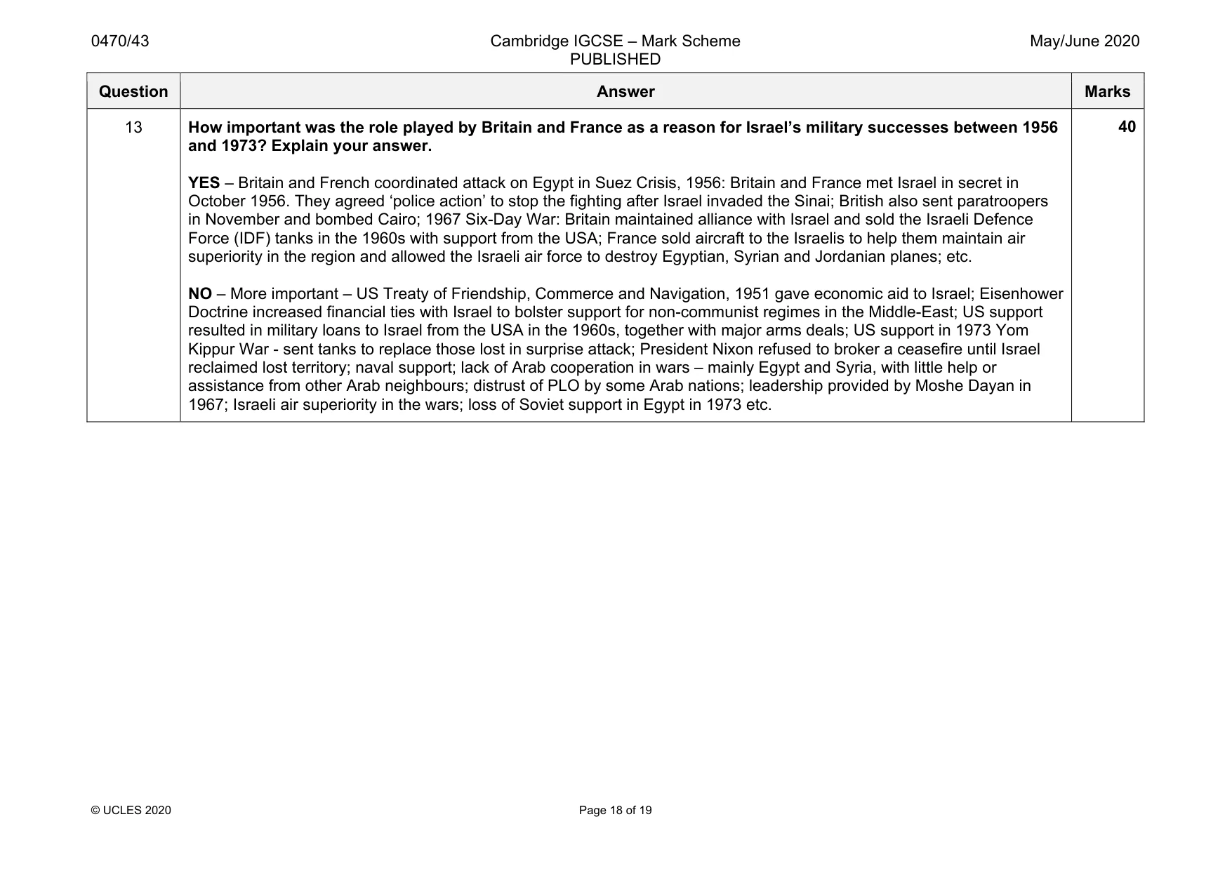 Mark scheme, page 18 of 19