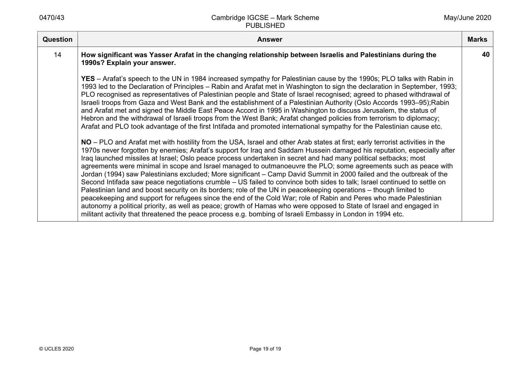 Mark scheme, page 19 of 19