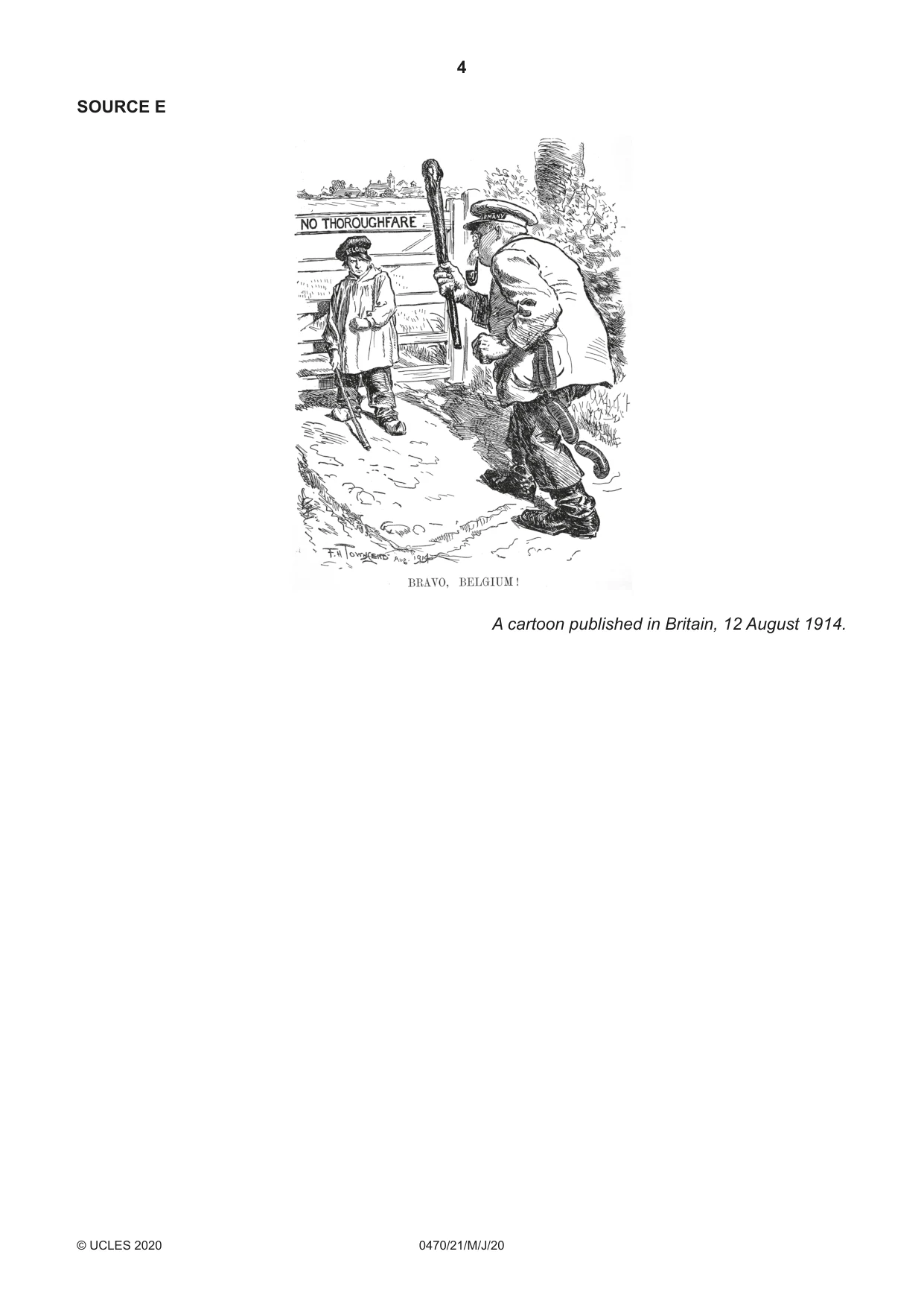 Cambridge IGCSE History 0470 2020 May/June Paper 2 · Variant 1 question paper, page 4 of 16