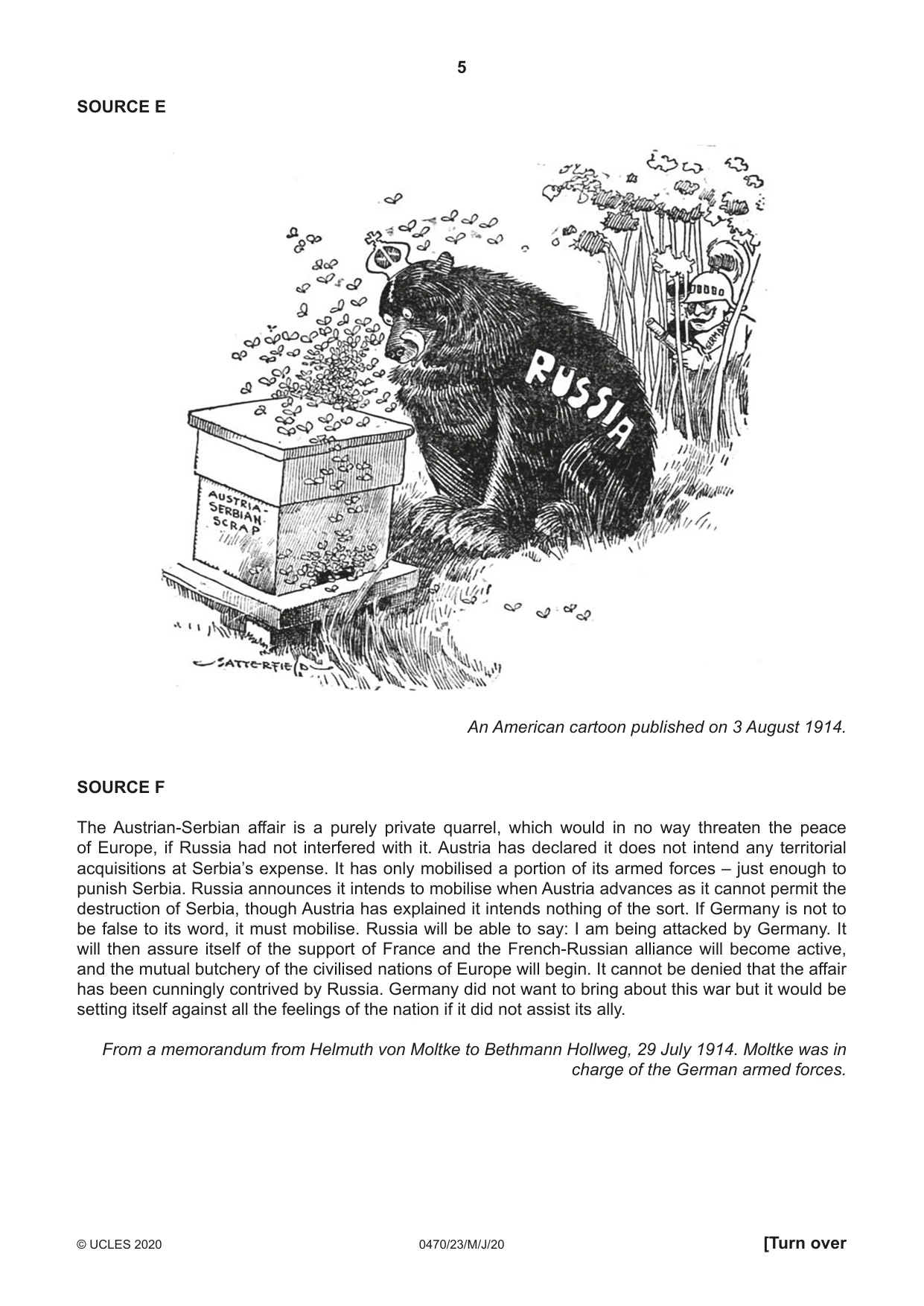 Cambridge IGCSE History 0470 2020 May/June Paper 2 · Variant 3 question paper, page 5 of 12