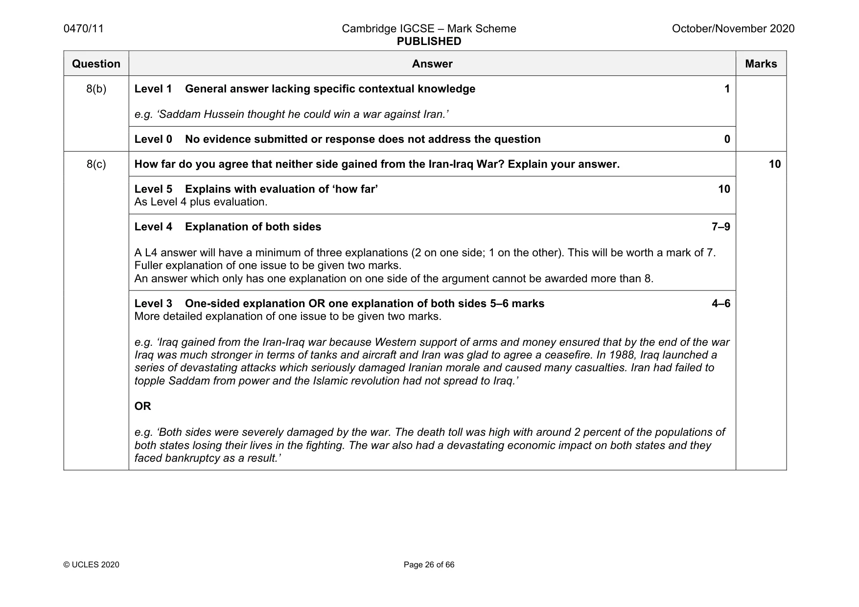 Mark scheme, page 26 of 66
