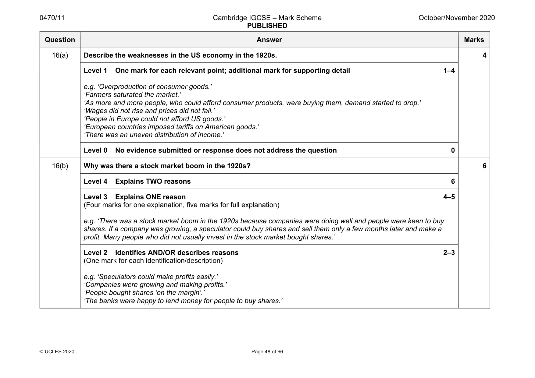 Mark scheme, page 48 of 66