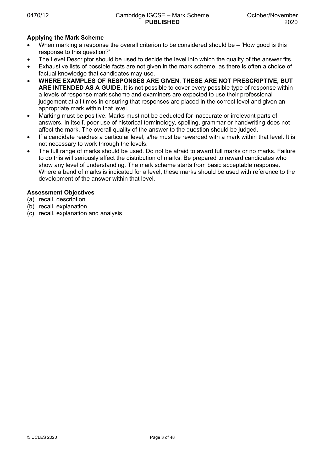 Mark scheme, page 3 of 48