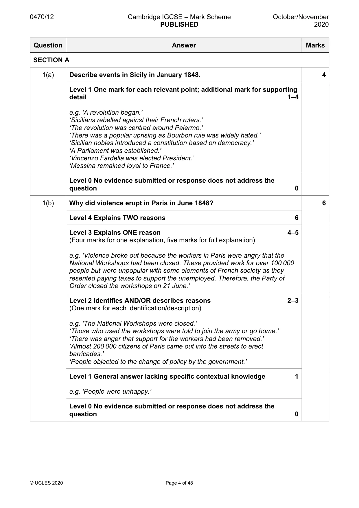 Mark scheme, page 4 of 48