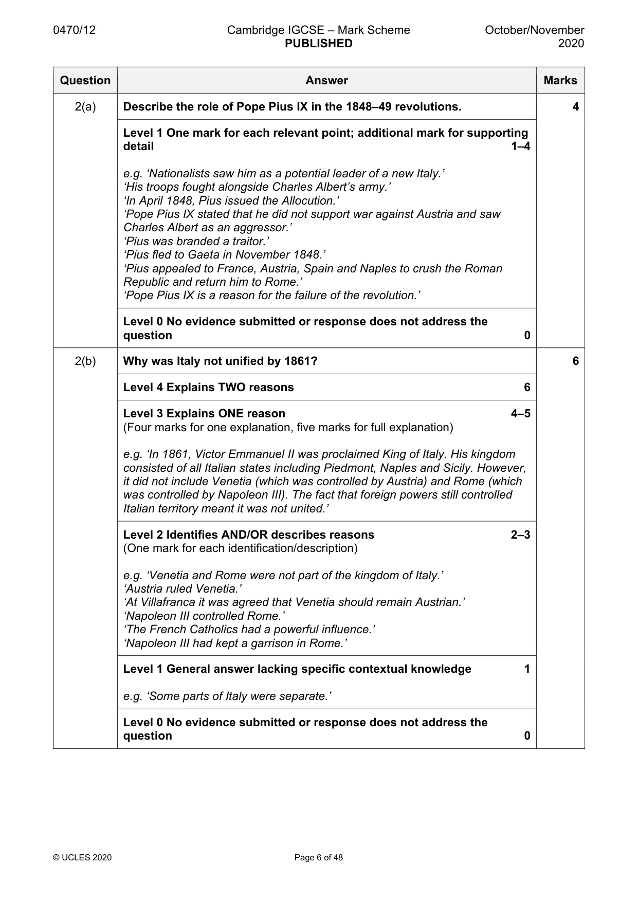 Mark scheme, page 6 of 48