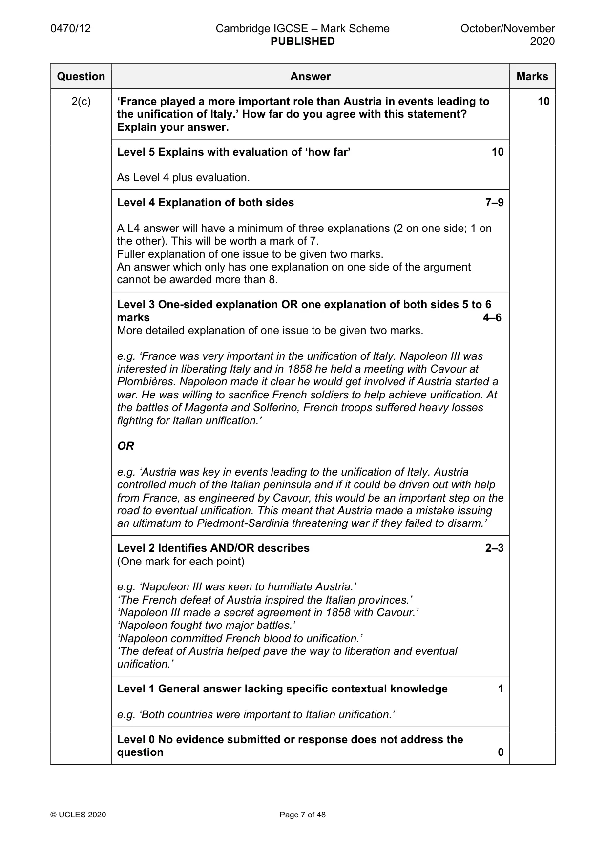 Mark scheme, page 7 of 48