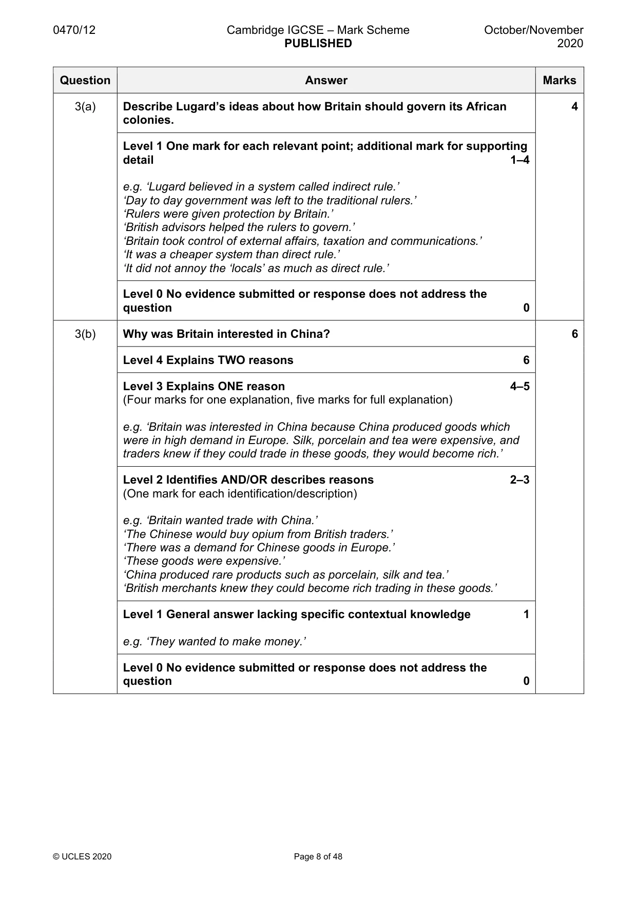 Mark scheme, page 8 of 48