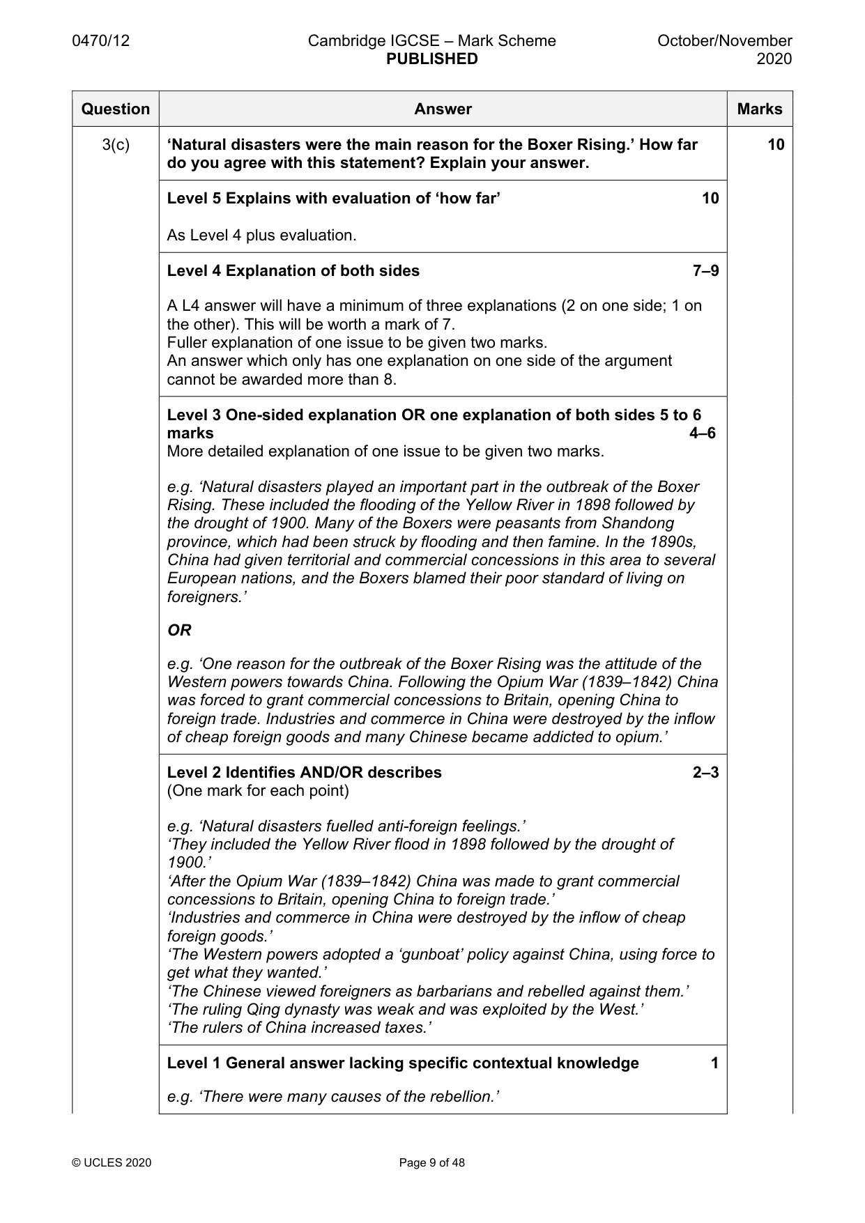 Mark scheme, page 9 of 48