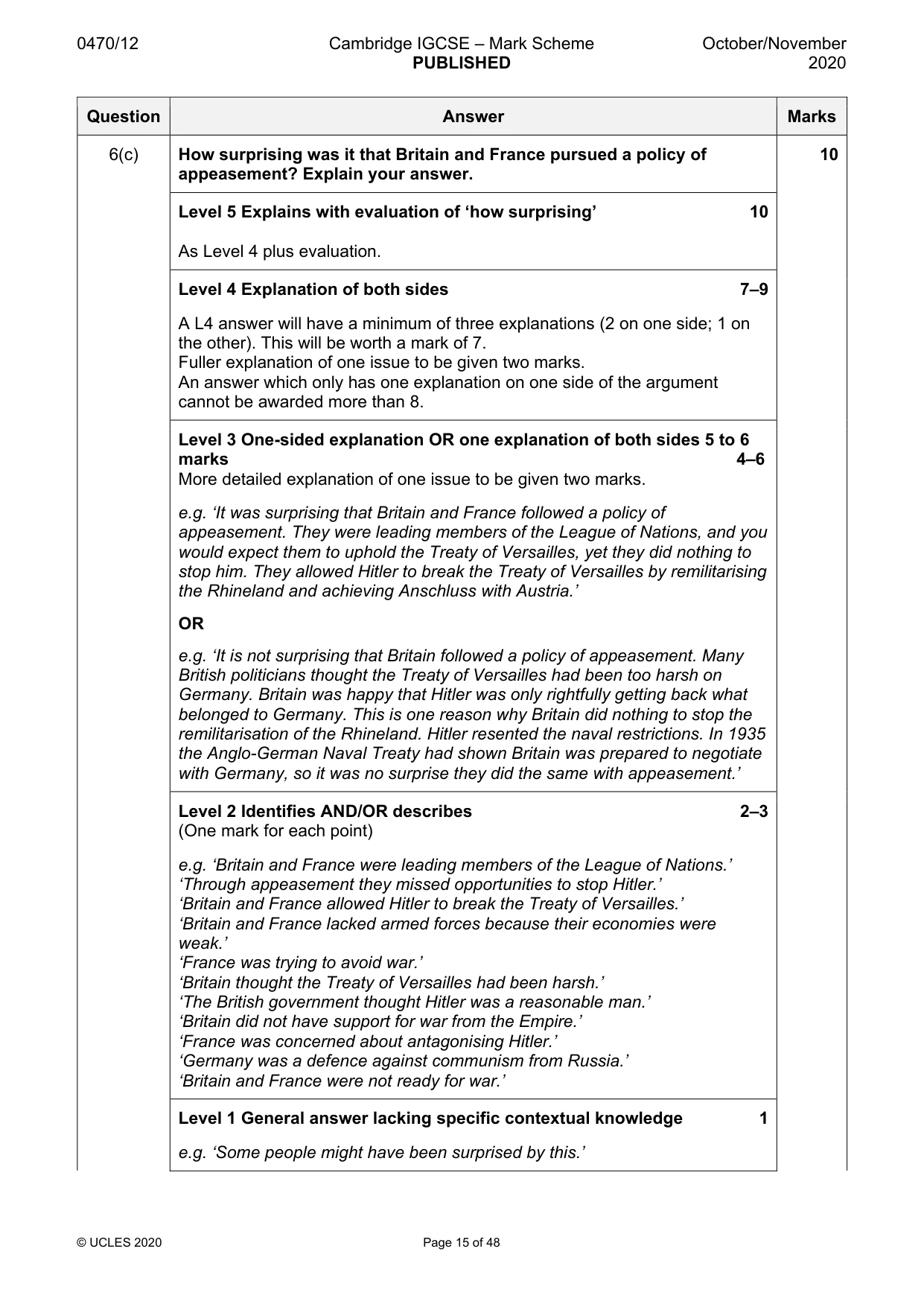 Mark scheme, page 15 of 48