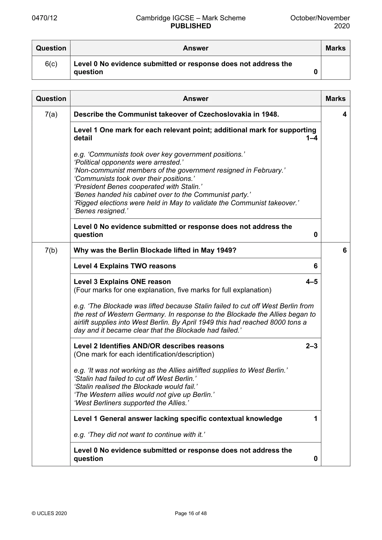 Mark scheme, page 16 of 48