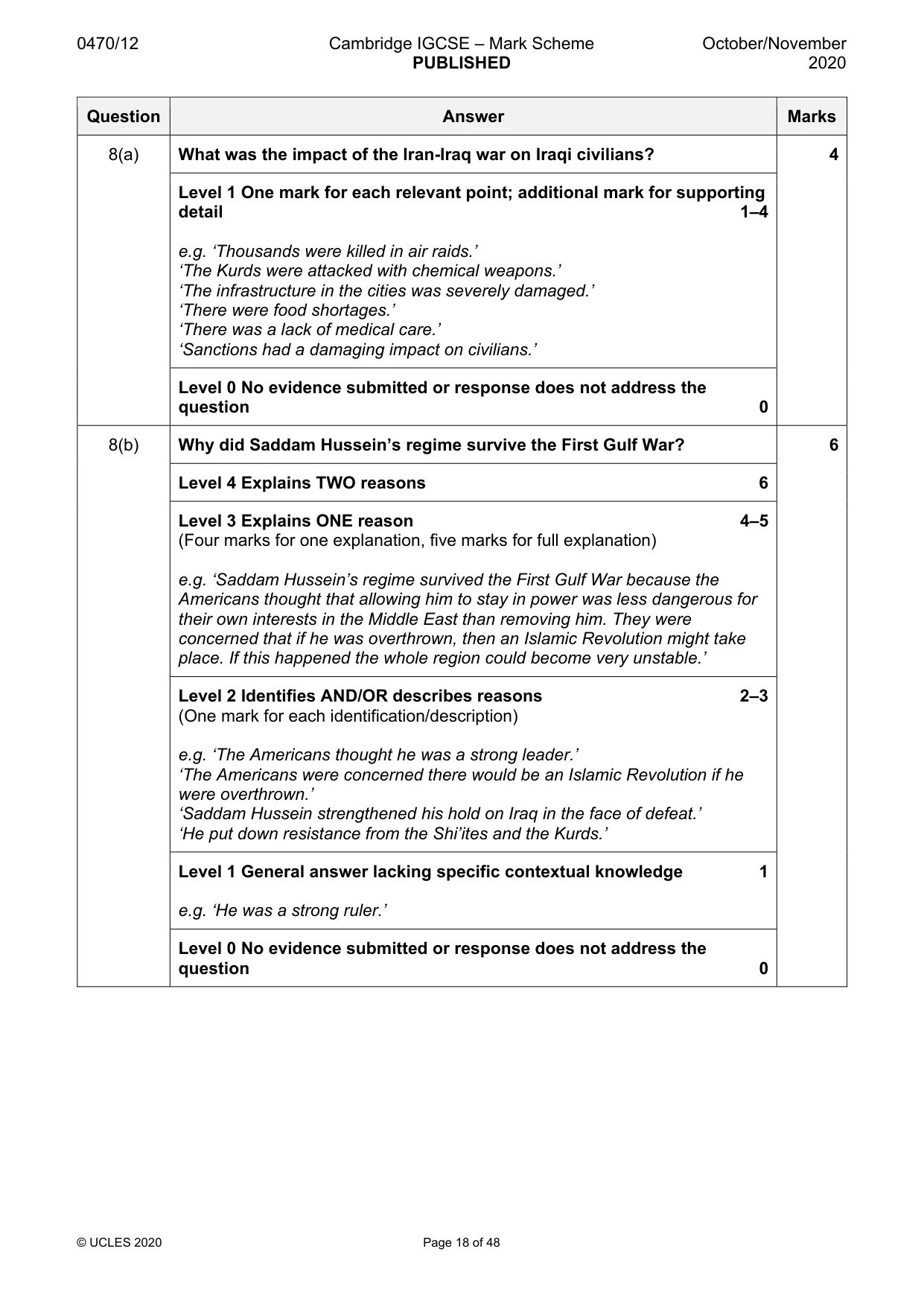 Mark scheme, page 18 of 48