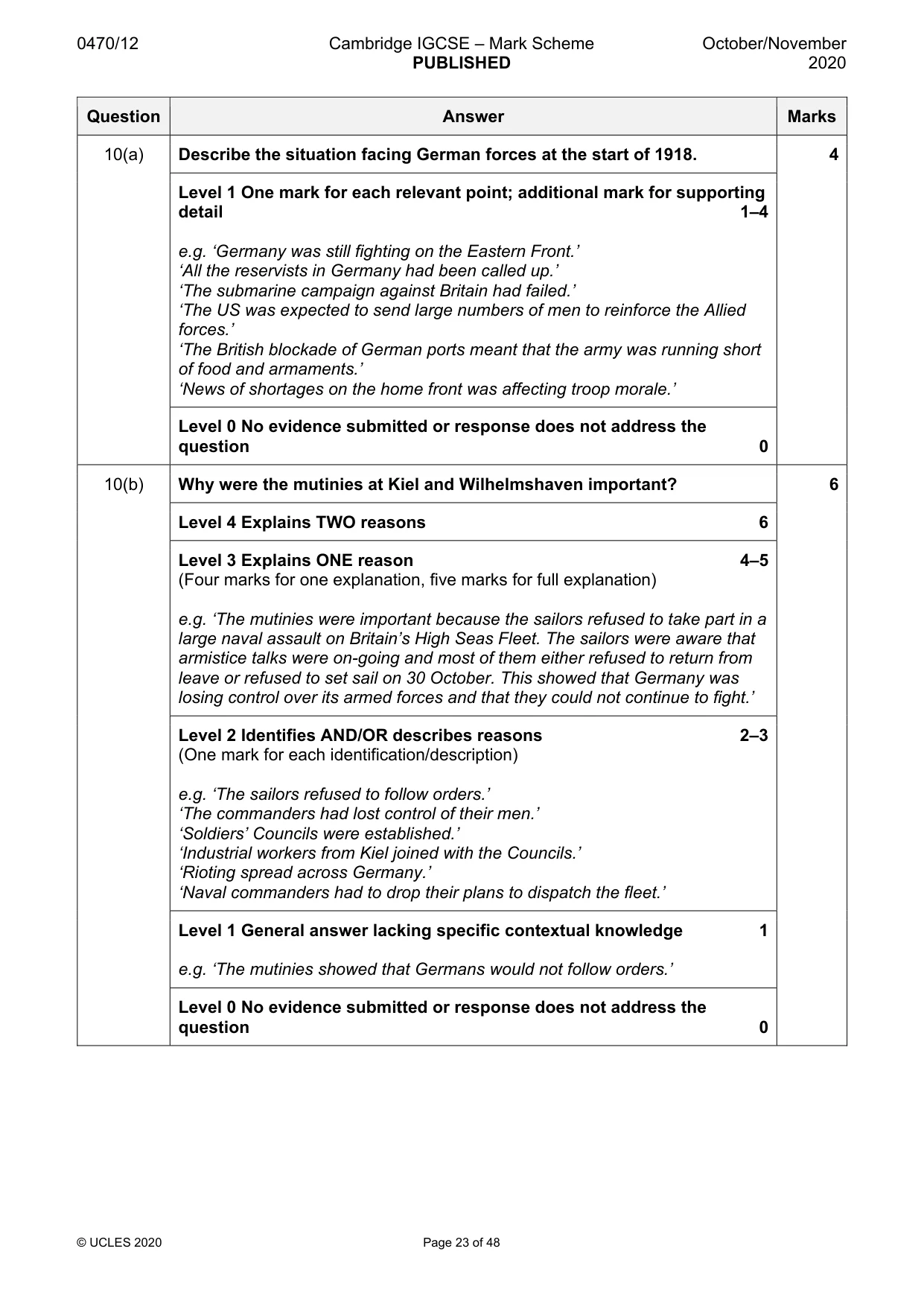 Mark scheme, page 23 of 48