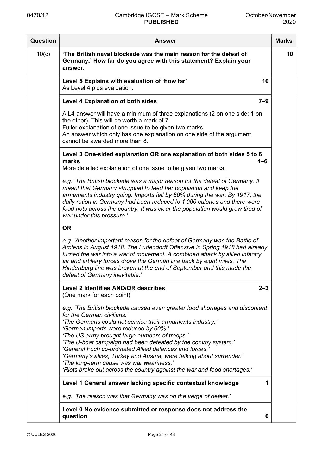 Mark scheme, page 24 of 48