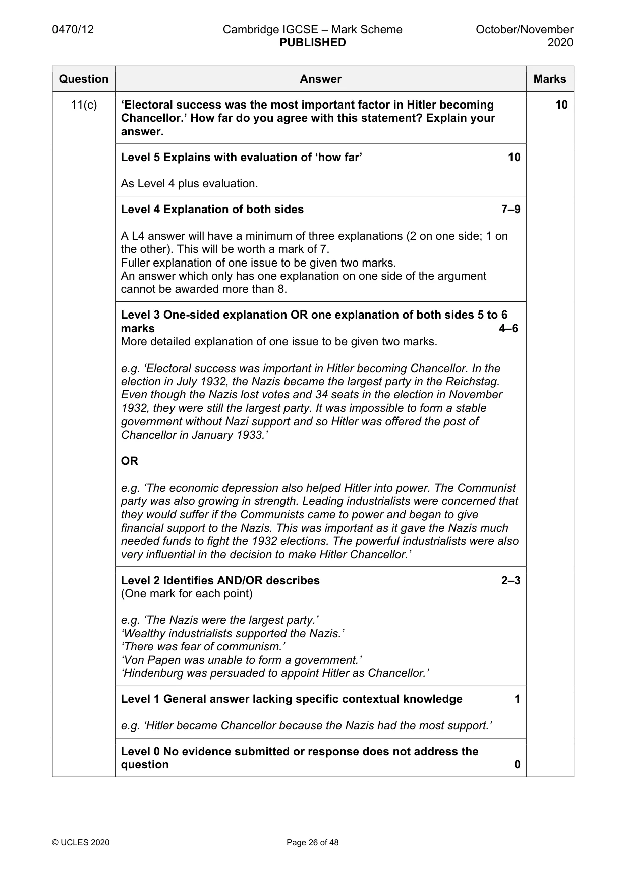 Mark scheme, page 26 of 48