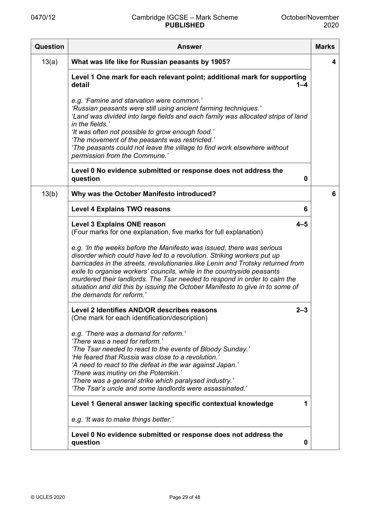Mark scheme, page 29 of 48